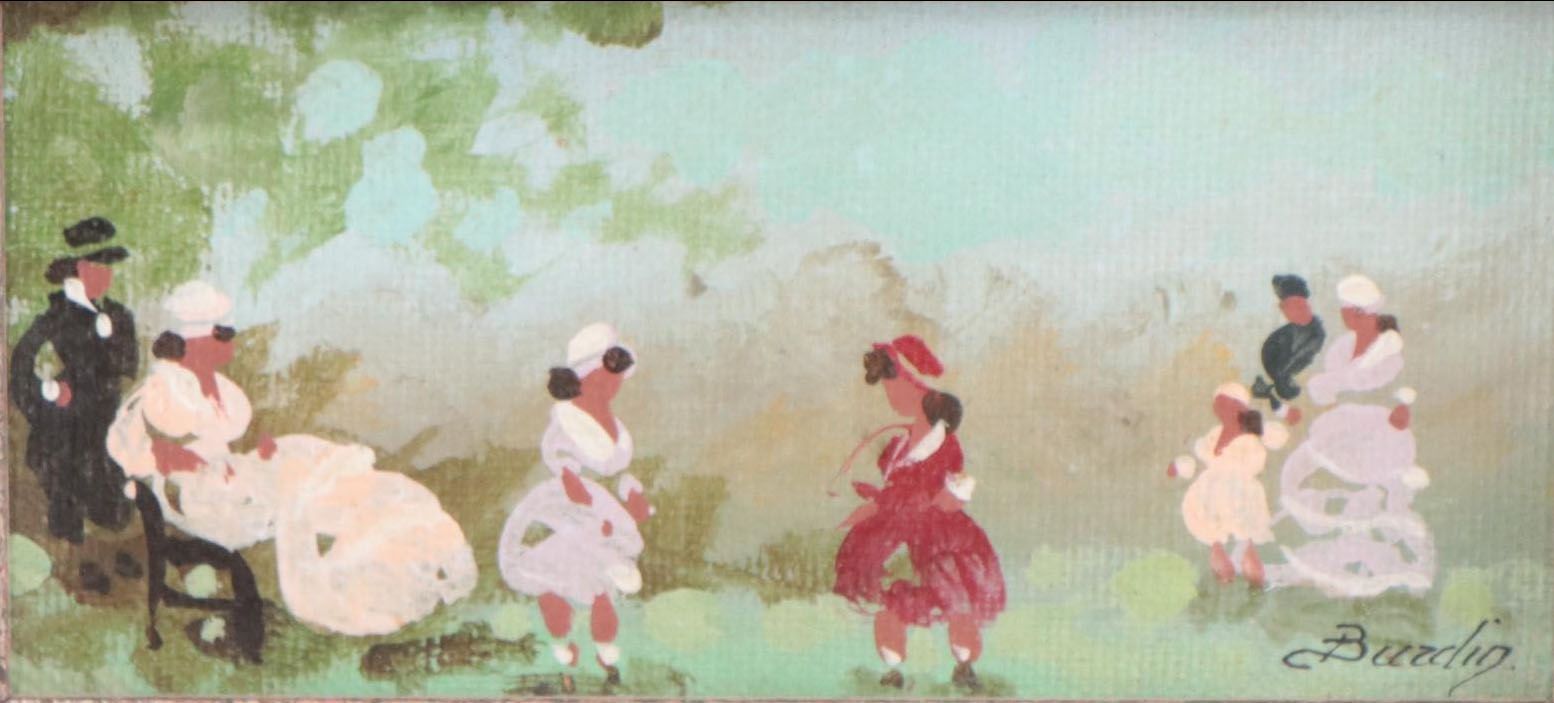 Set of Miniature Acrylic Paintings Including "Red Guardian"