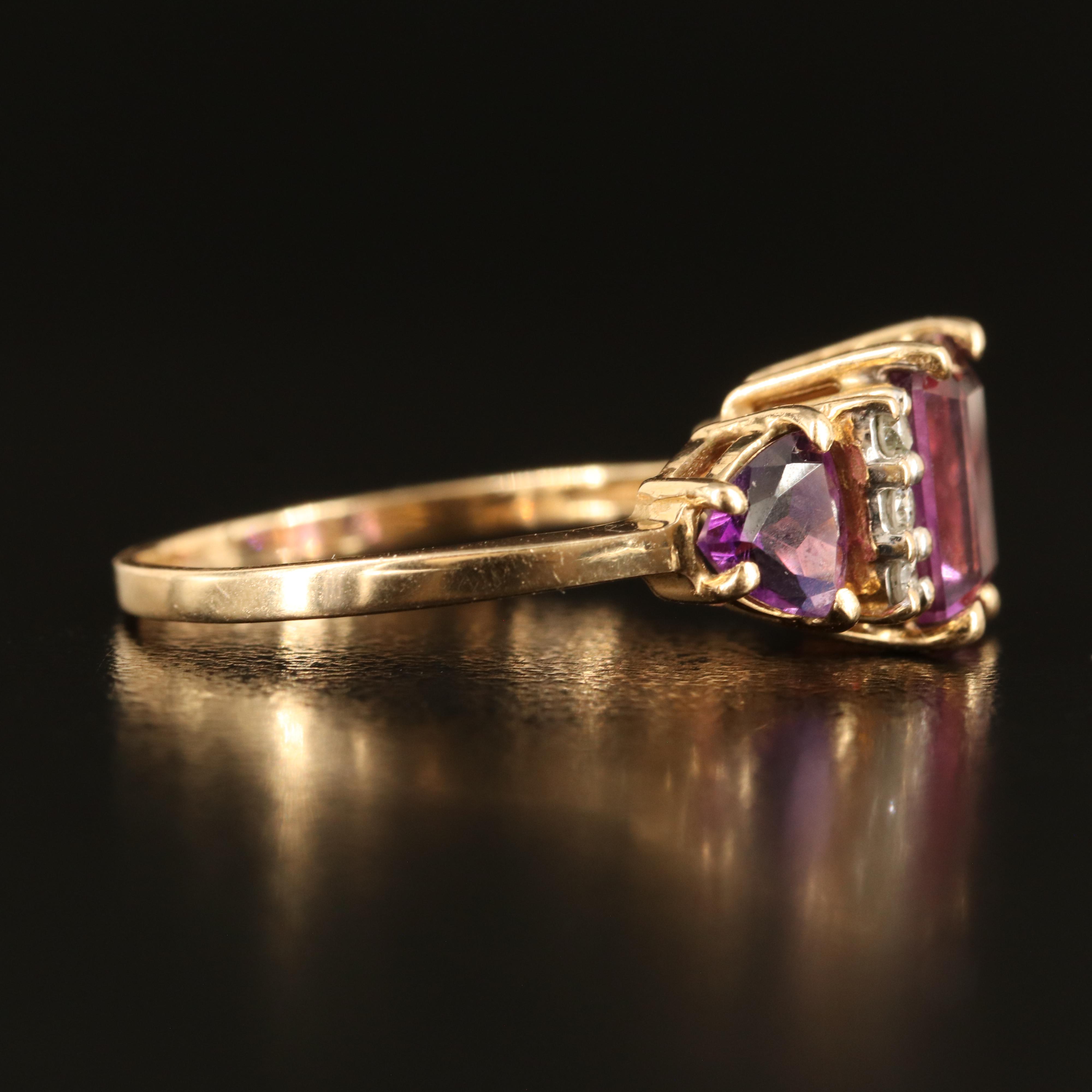 14K Amethyst and Diamond Ring