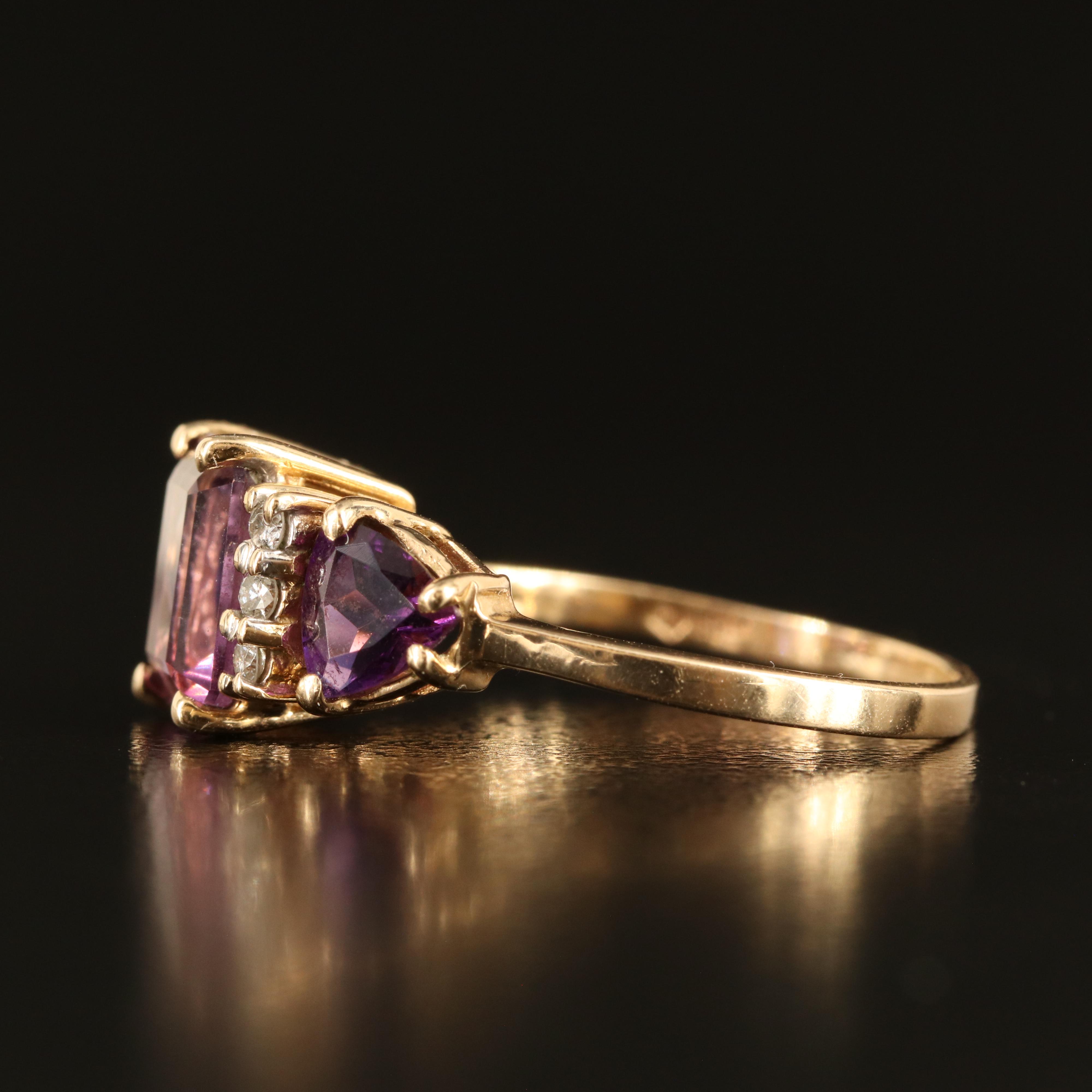14K Amethyst and Diamond Ring