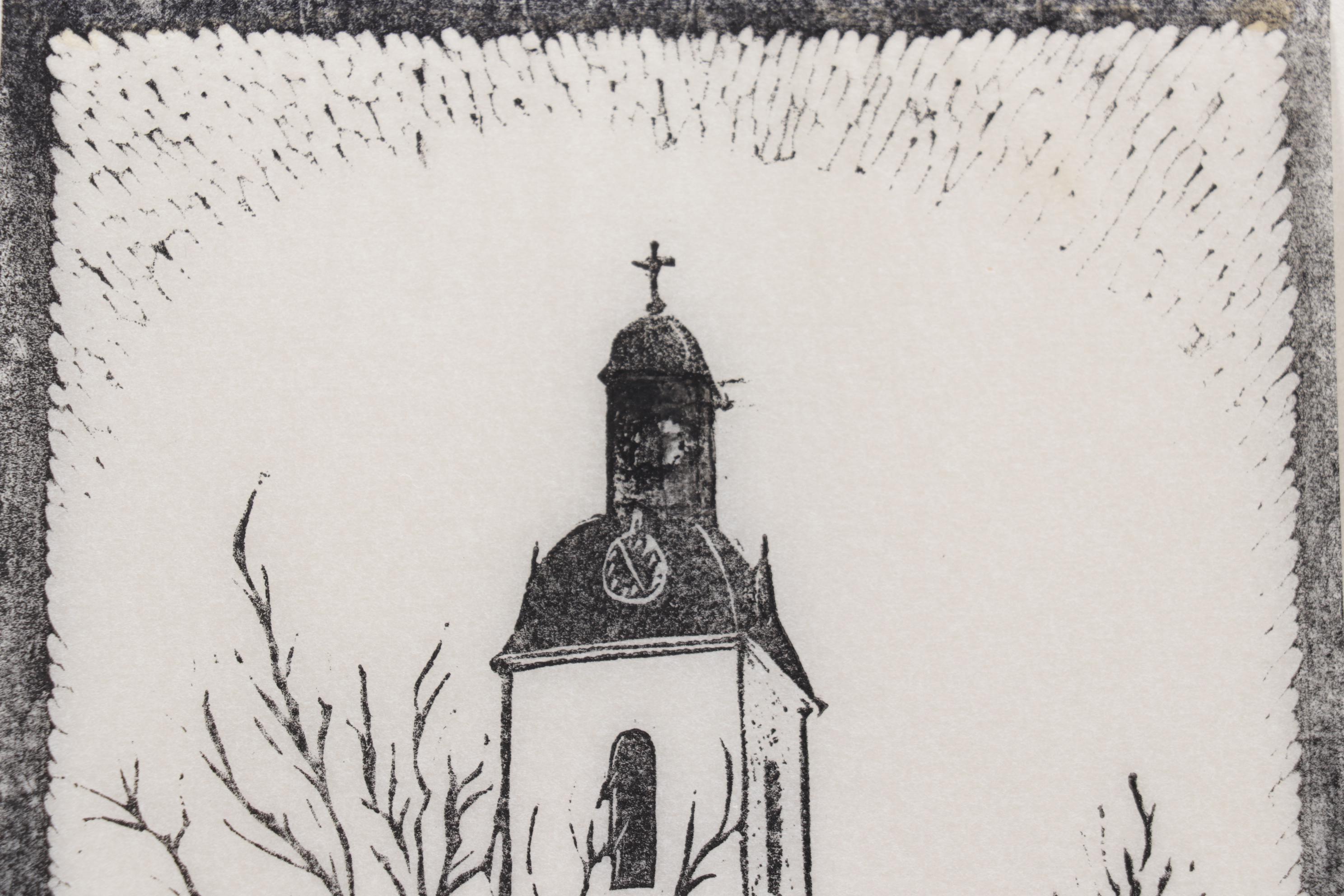 Swedish Woodcuts "Garpenberg's kyrka" and "Gruvkapell i Dala Finnhyttan," 1934