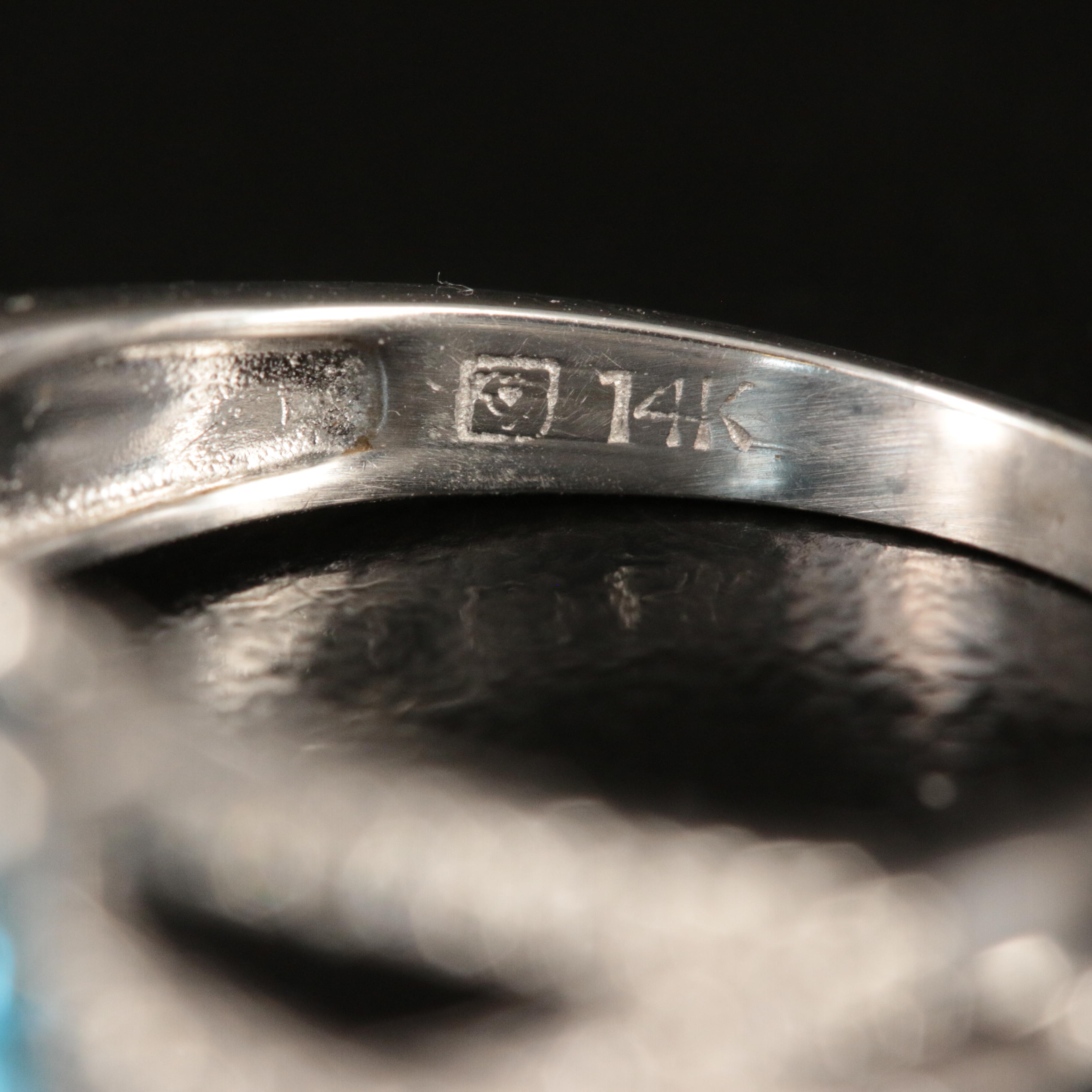 14K Swiss Blue Topaz and Diamond Ring