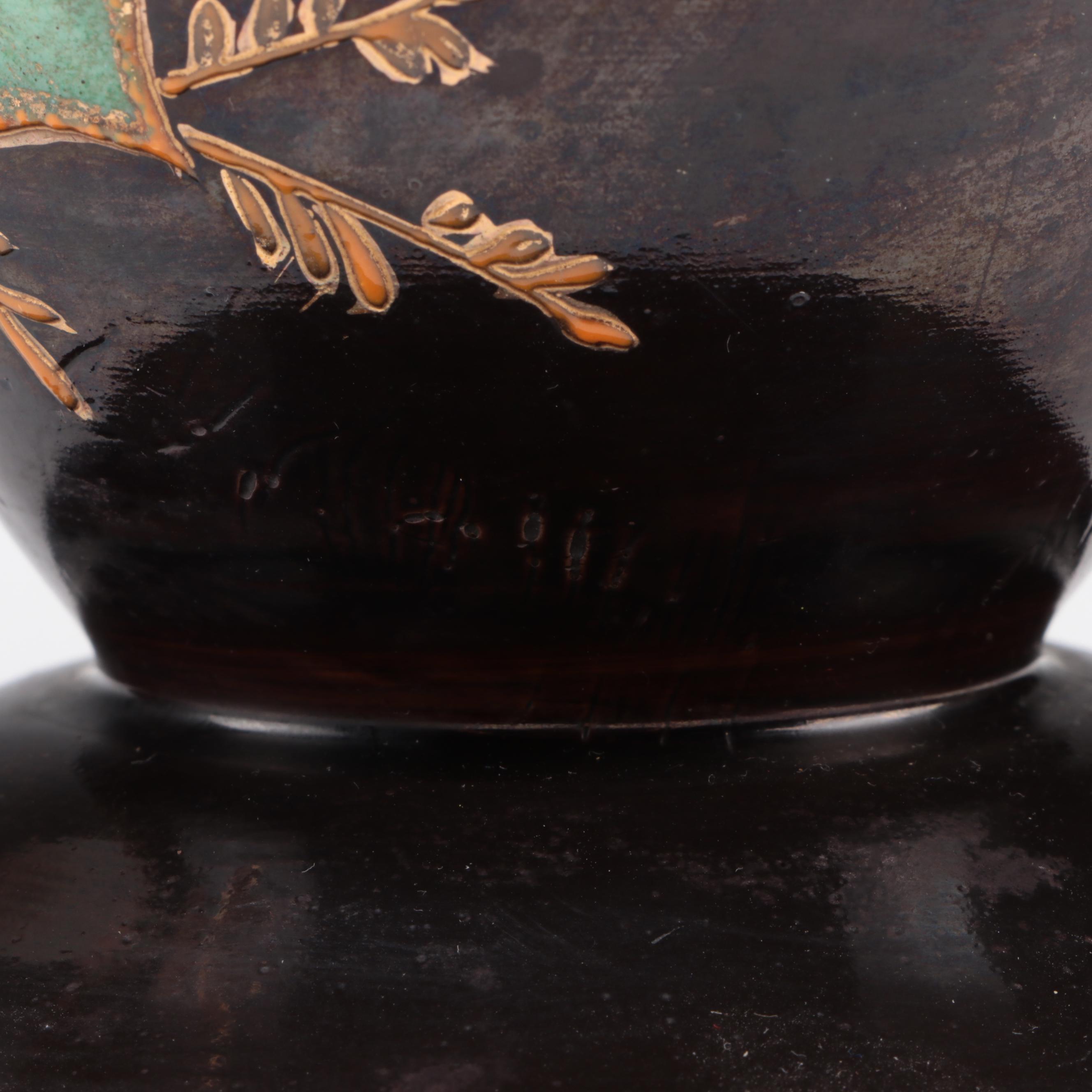 Pair of Victorian Enameled Opaline Glass Vases, Late 19th / Early 20th C.