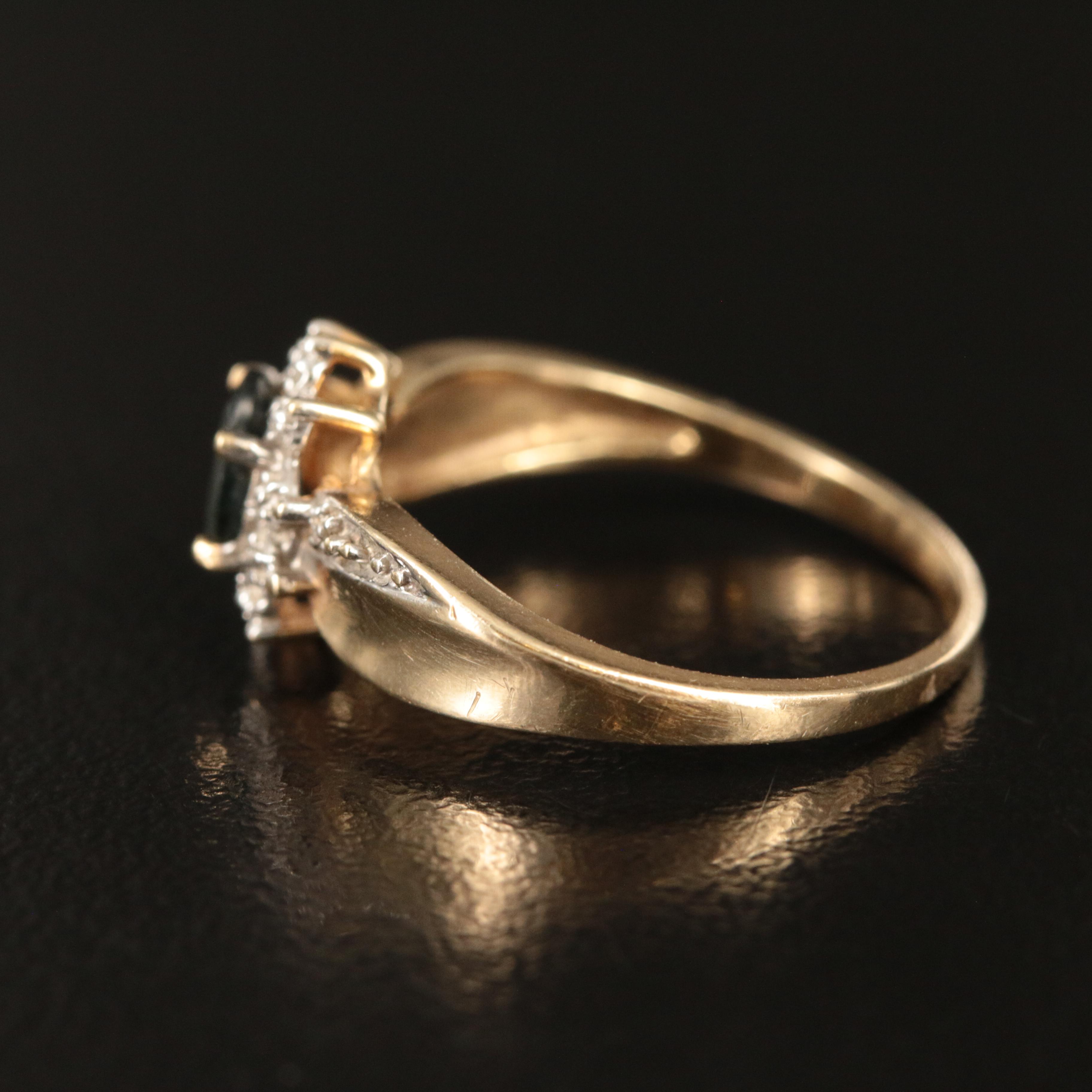 10K Sapphire and Diamond Ring