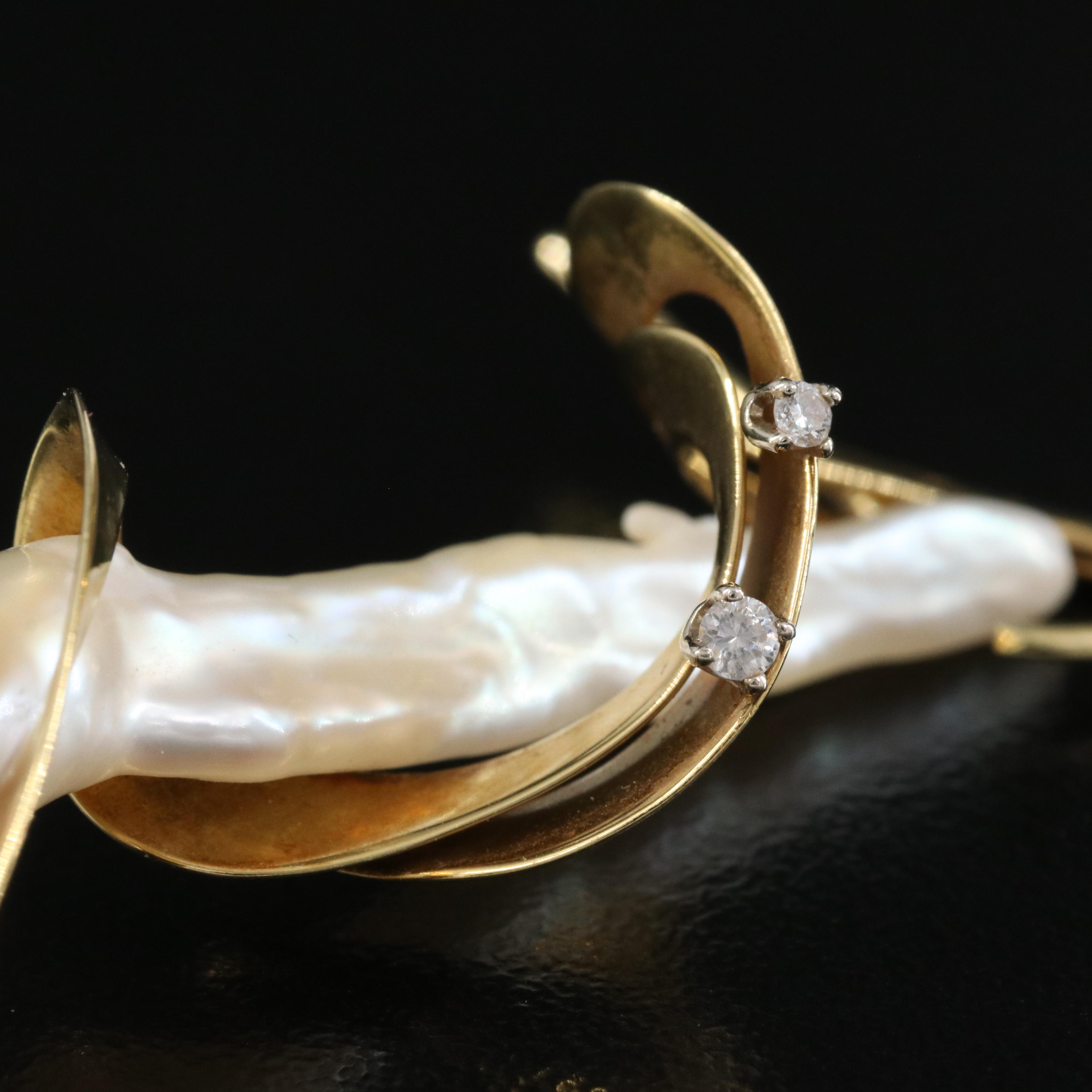 18K Pearl and Diamond Earrings