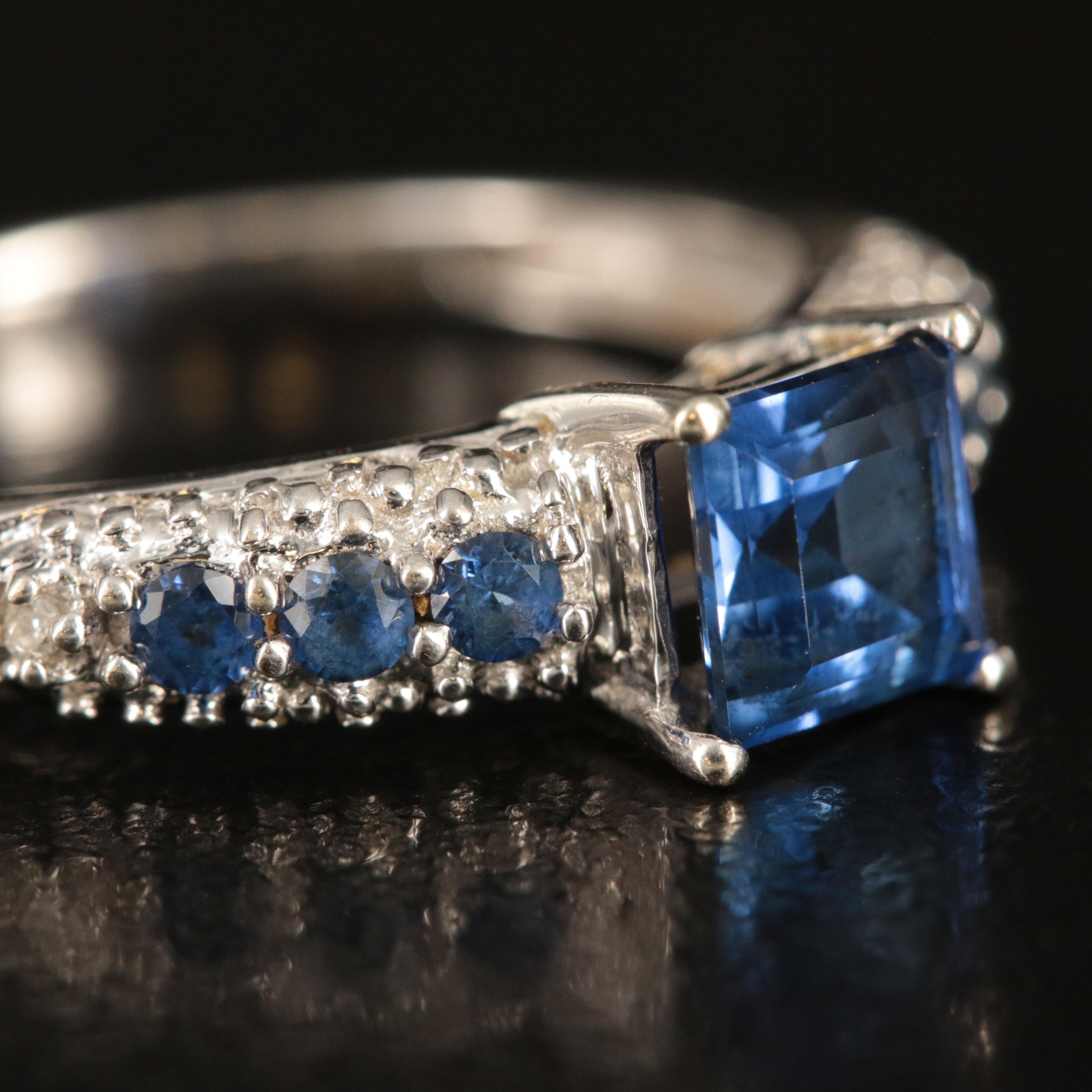 10K Sapphire and Diamond Ring
