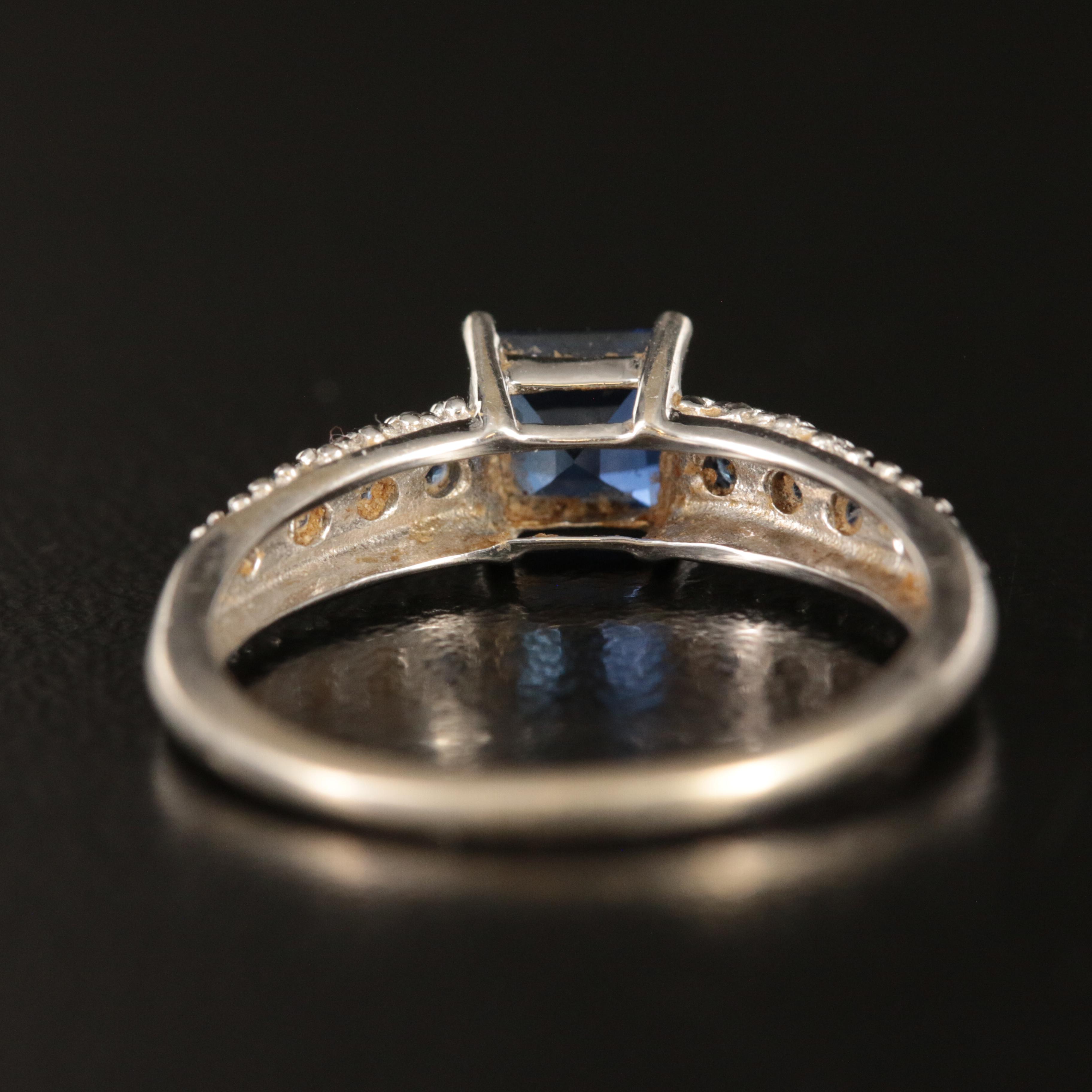 10K Sapphire and Diamond Ring
