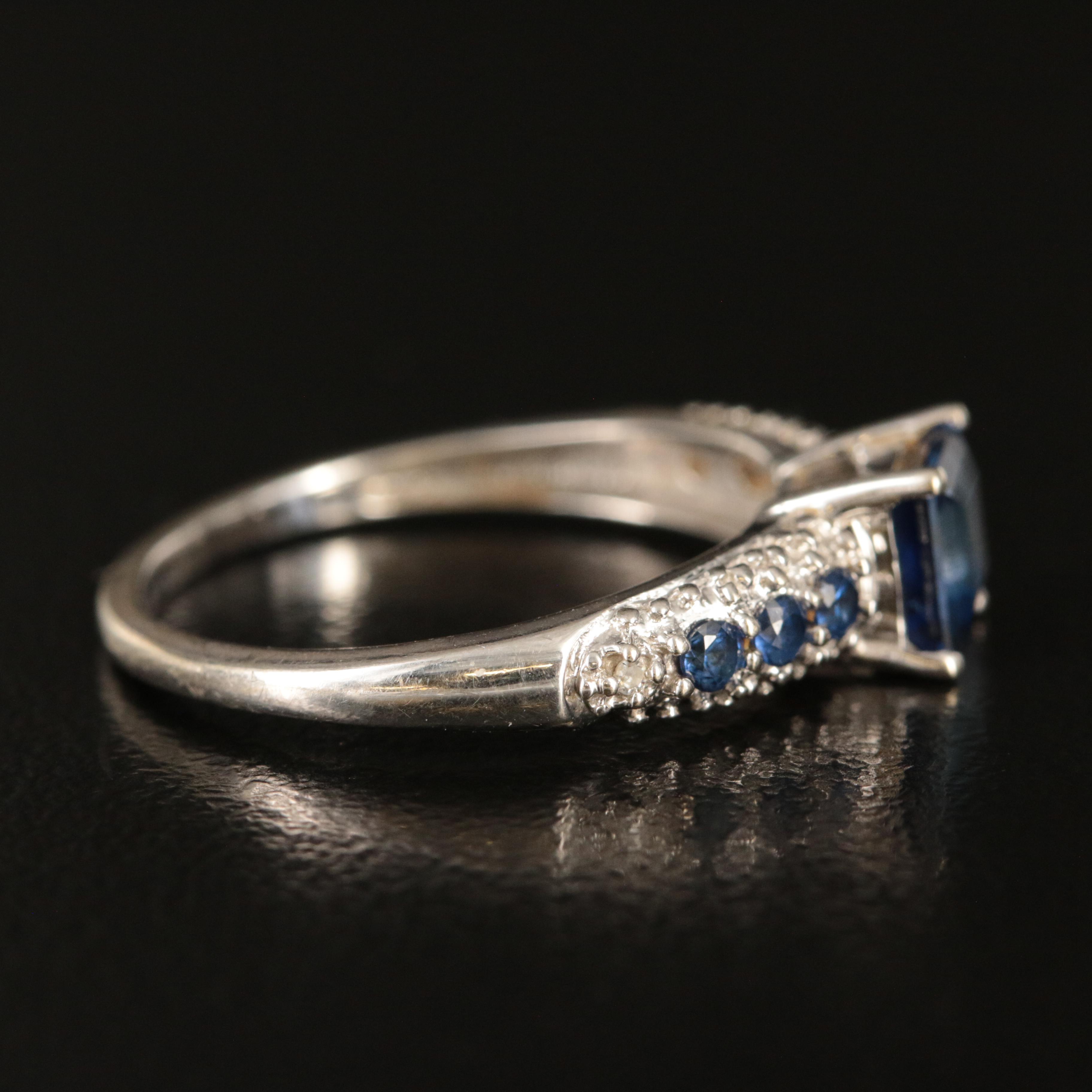 10K Sapphire and Diamond Ring