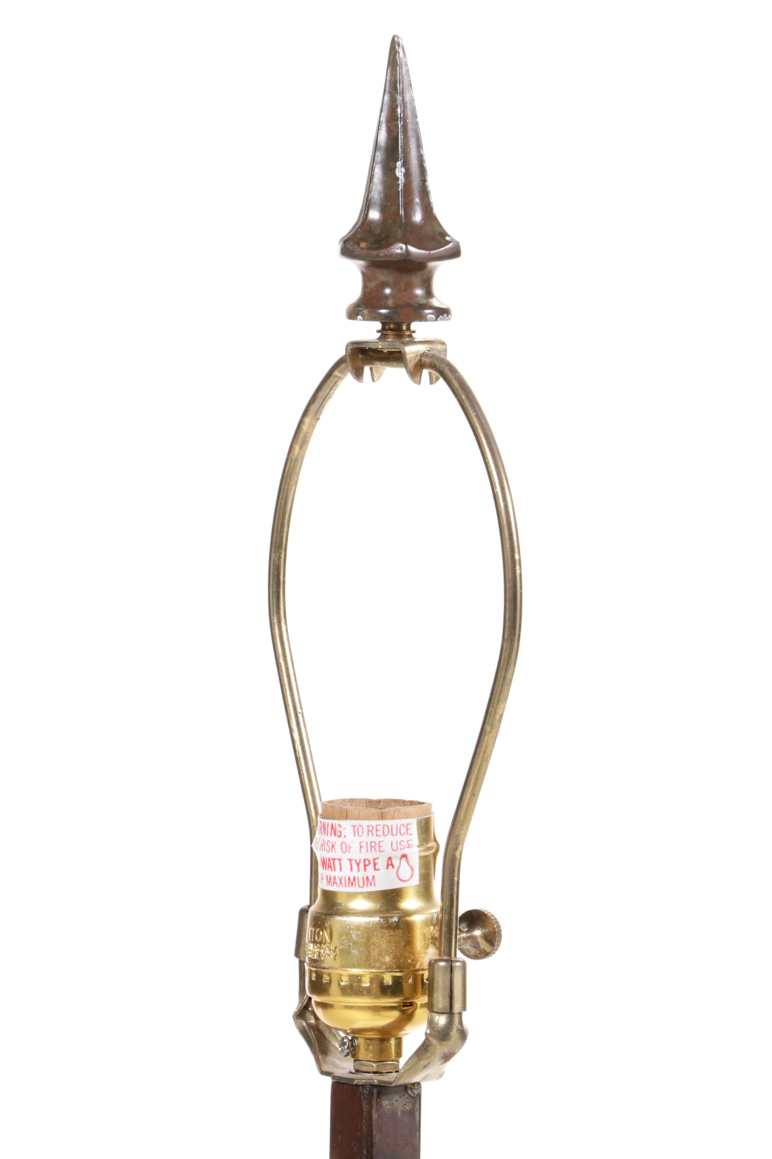 Colonial Style Wrought Iron Floor Lamp, Late 20th Century