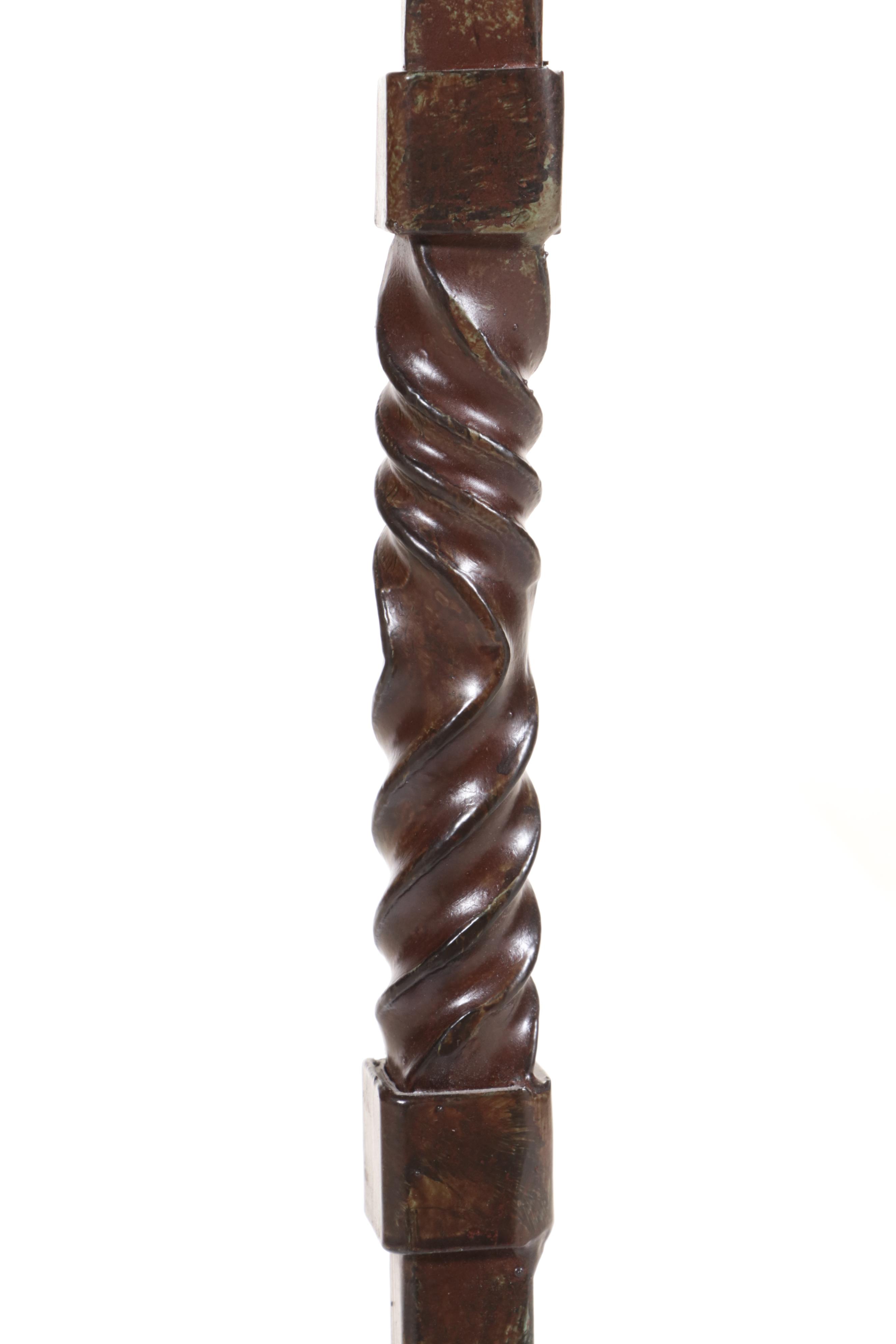 Colonial Style Wrought Iron Floor Lamp, Late 20th Century