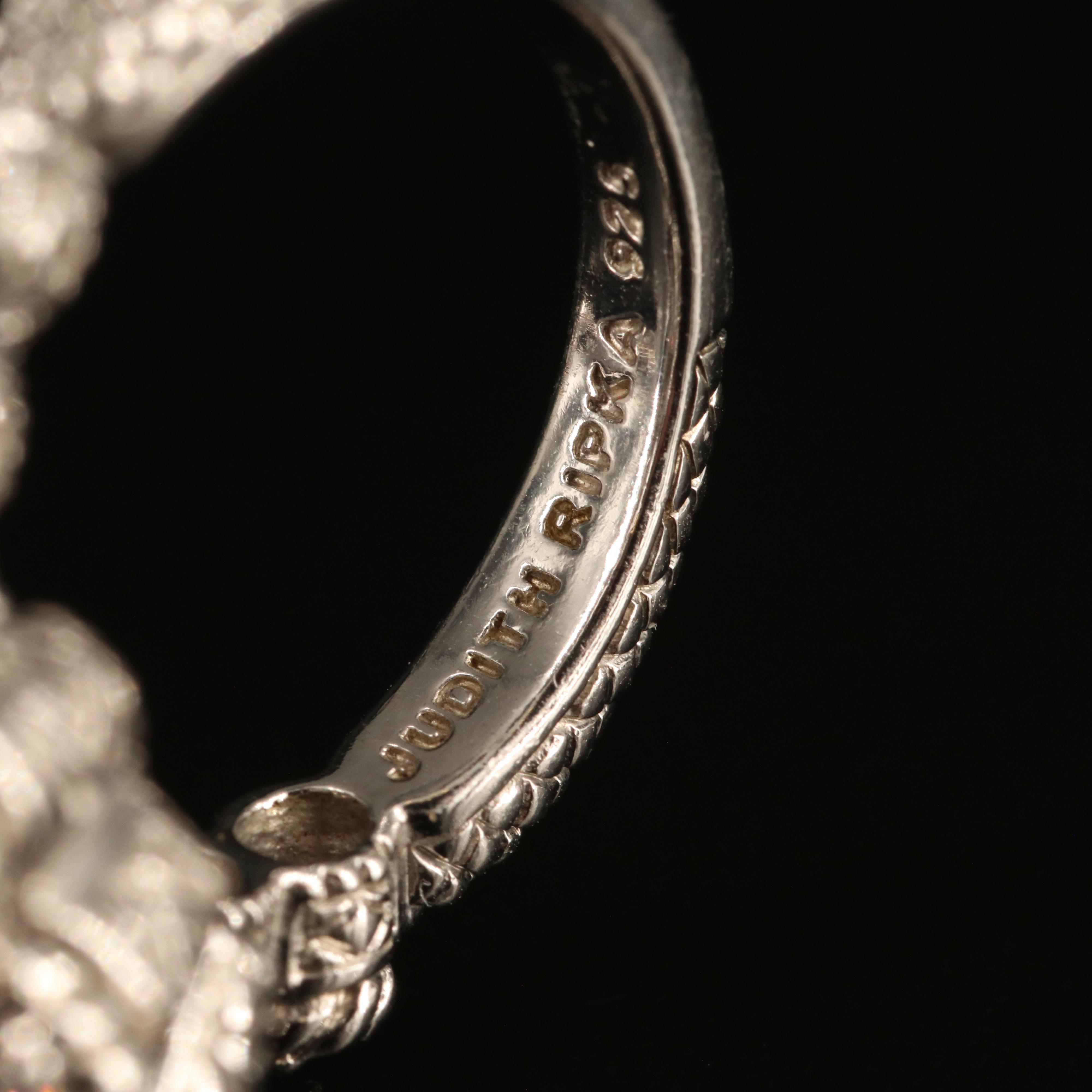 Judith Ripka Sterling Ring Trio with Garnet and Cubic Zirconia