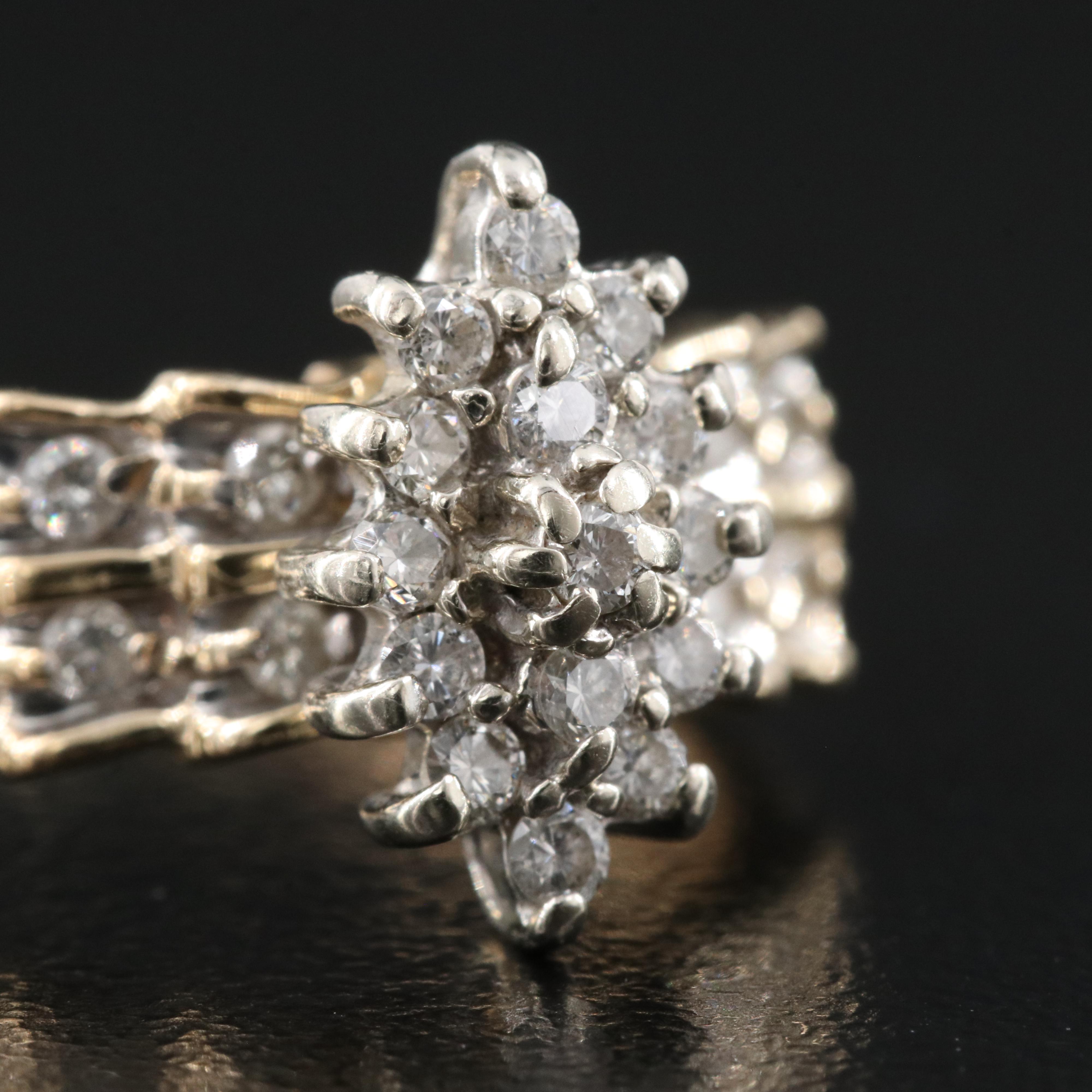 14K 0.50 CTW Diamond Cluster Ring