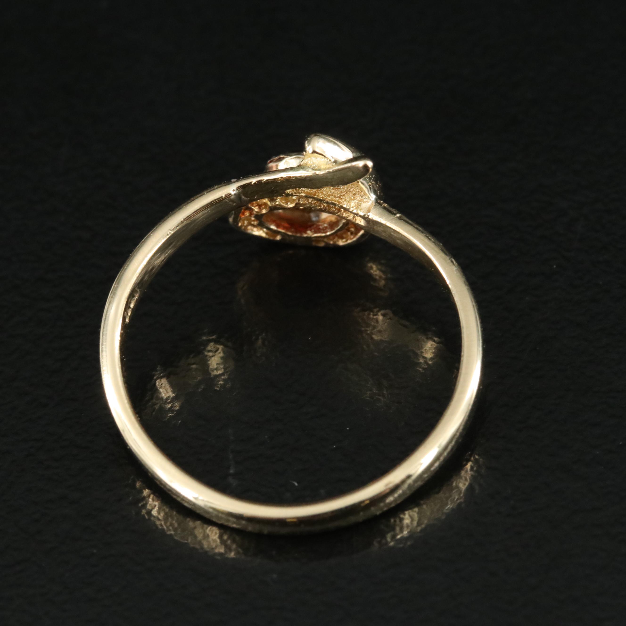 18K Garnet and Cubic Zirconia Ring