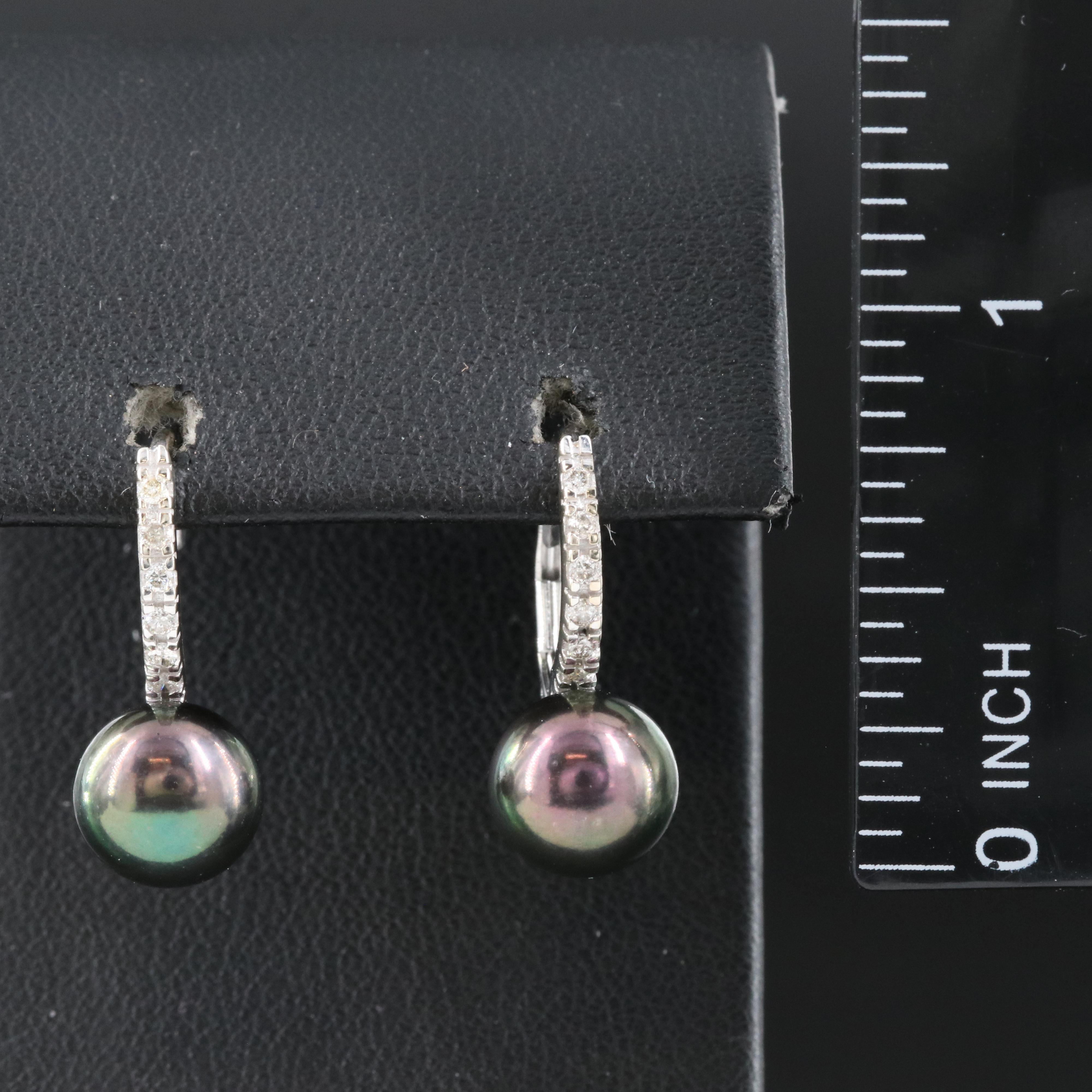 14K Pearl and Diamond Earrings