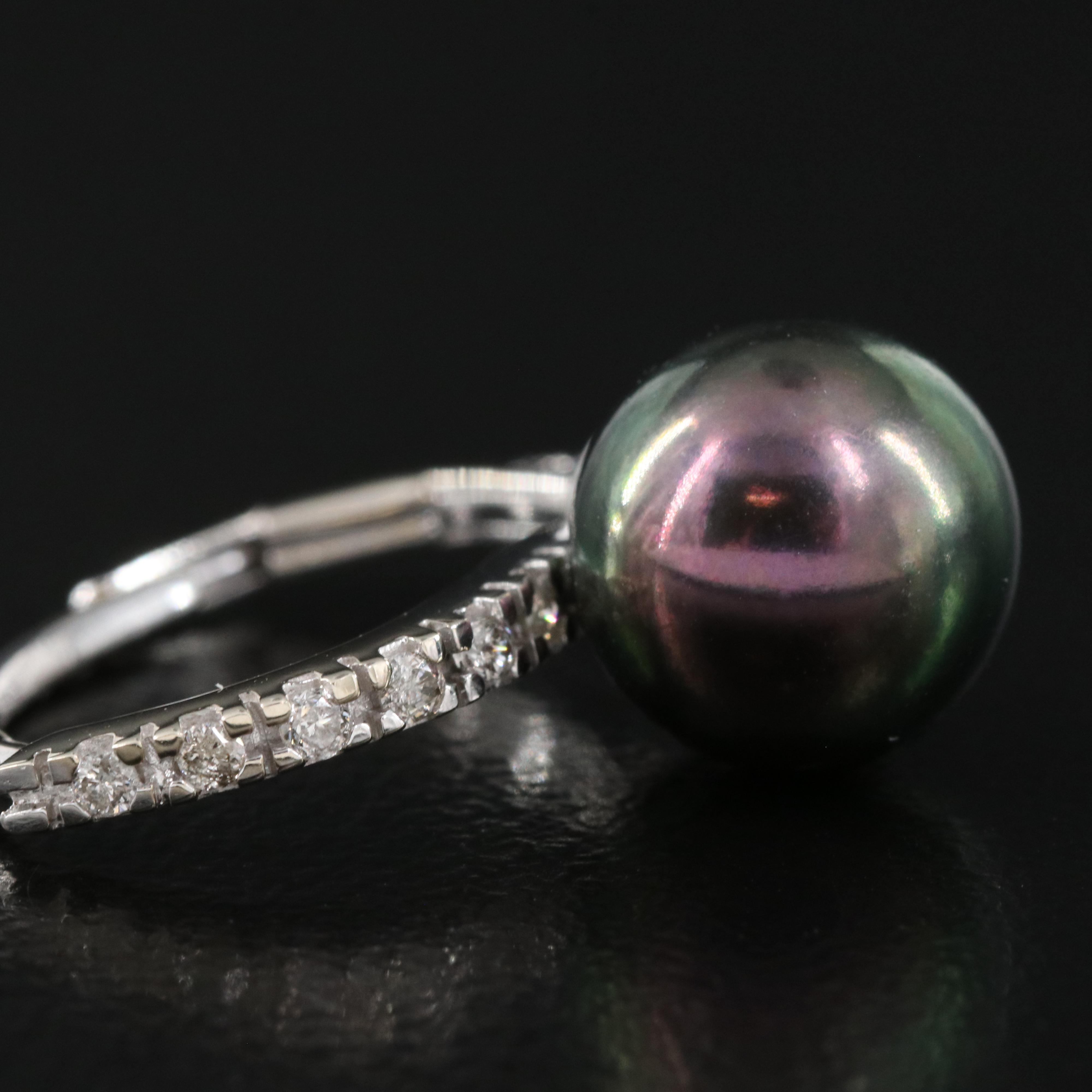 14K Pearl and Diamond Earrings