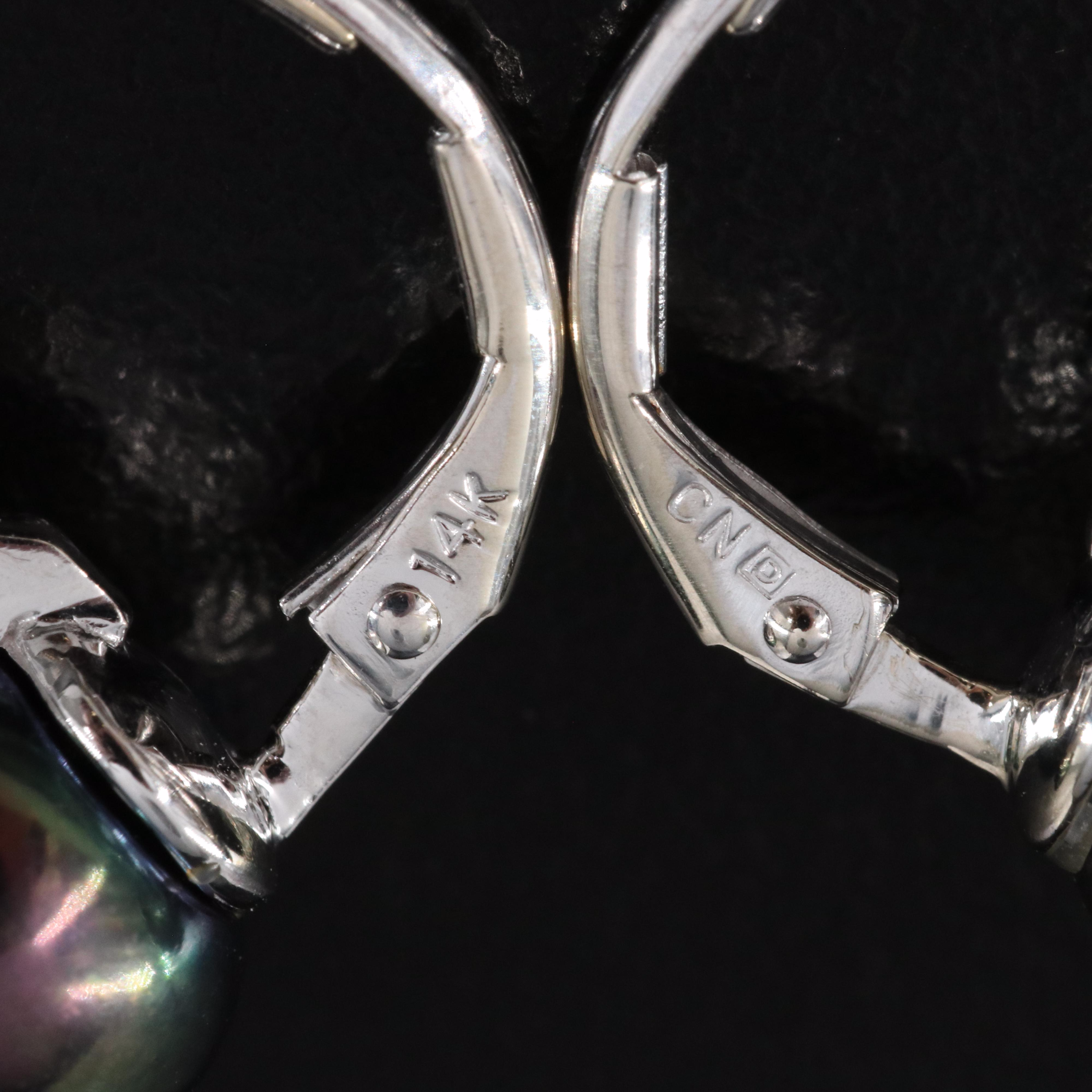 14K Pearl and Diamond Earrings