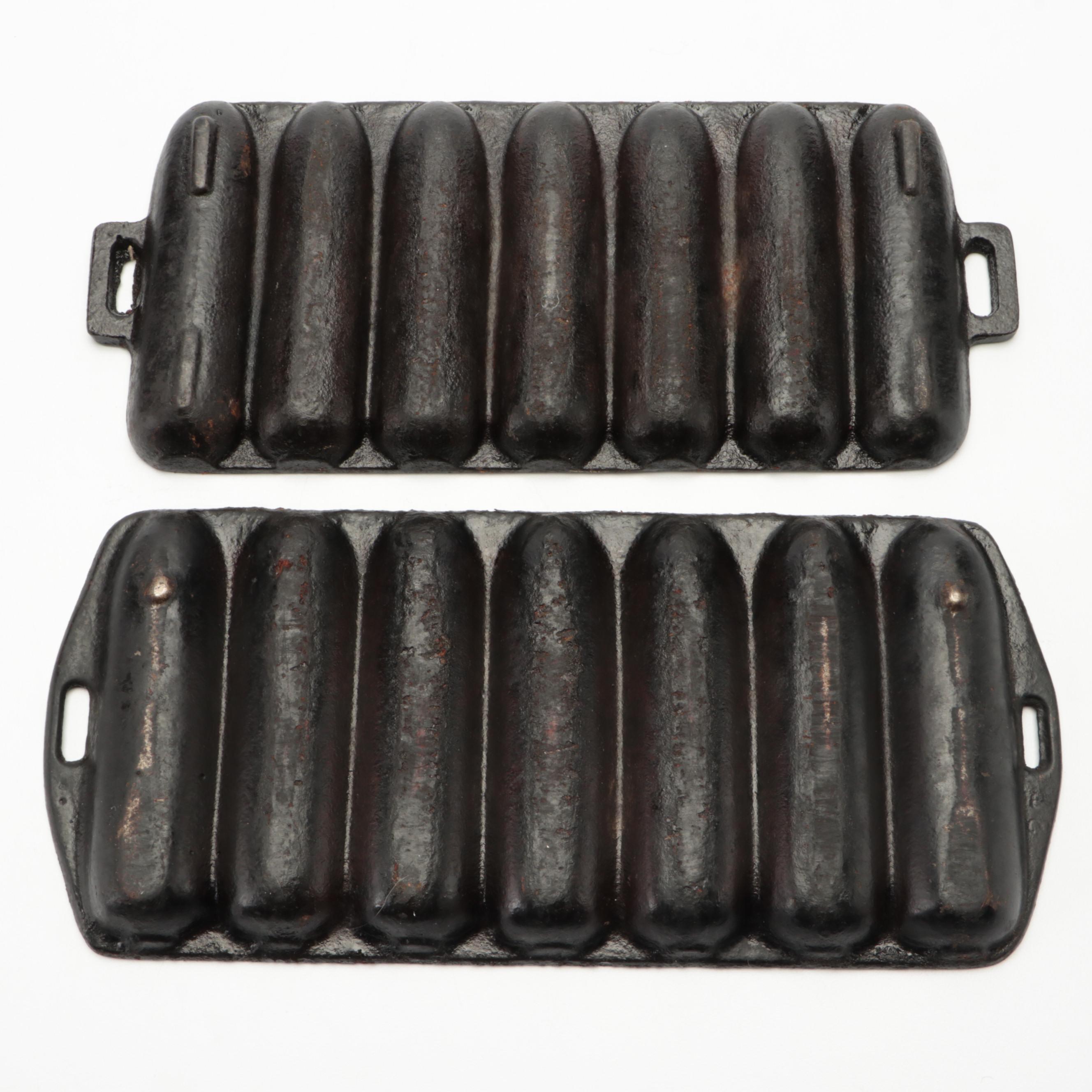 Cast Iron Corncob Cornbread Molds and Sad Irons with Heart-Shaped Basket