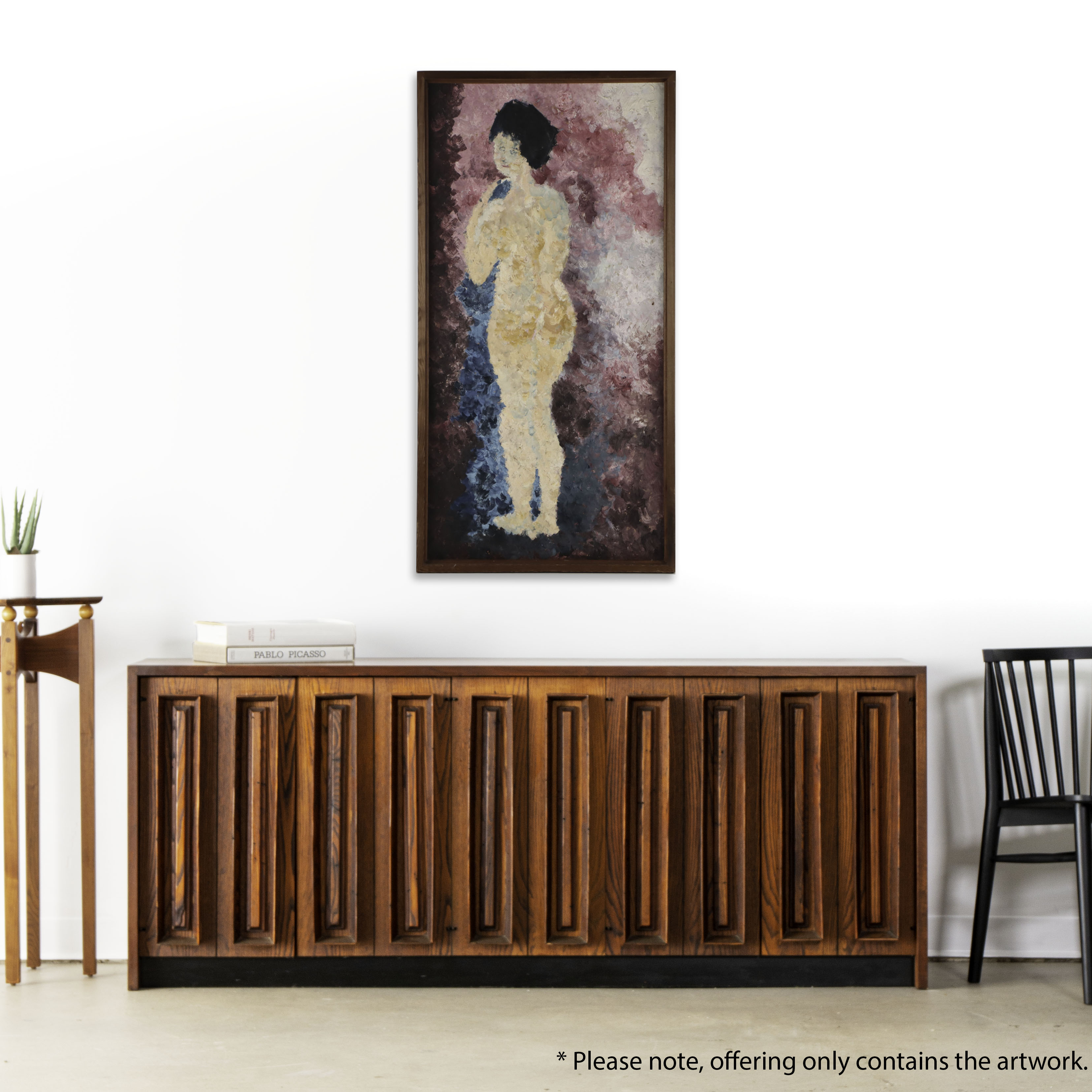 Cedric Chang Oil Painting "Nude With Blue Robe," 1961