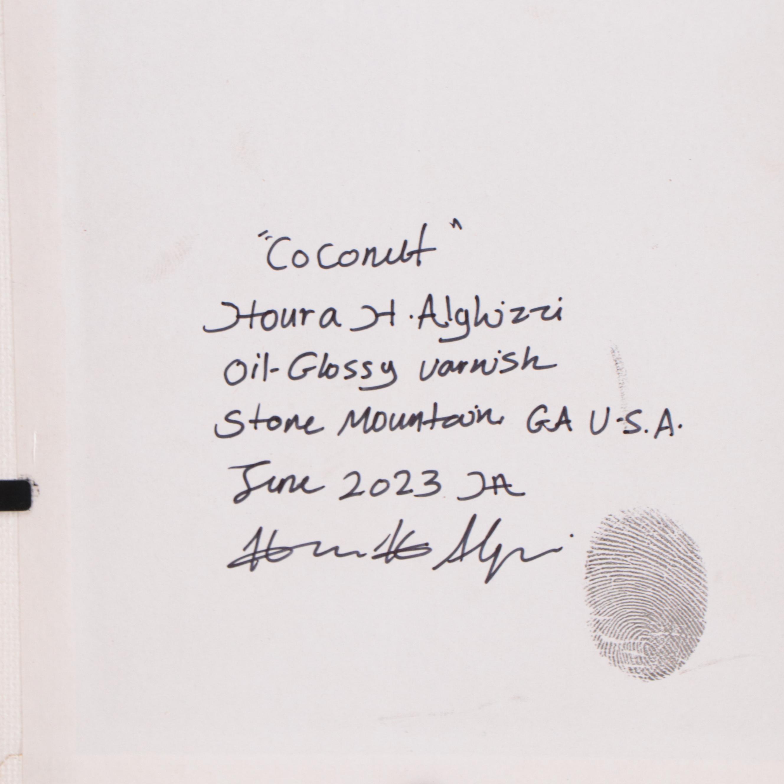 Houra H. Alghizzi Oil Painting "Coconut," 2023