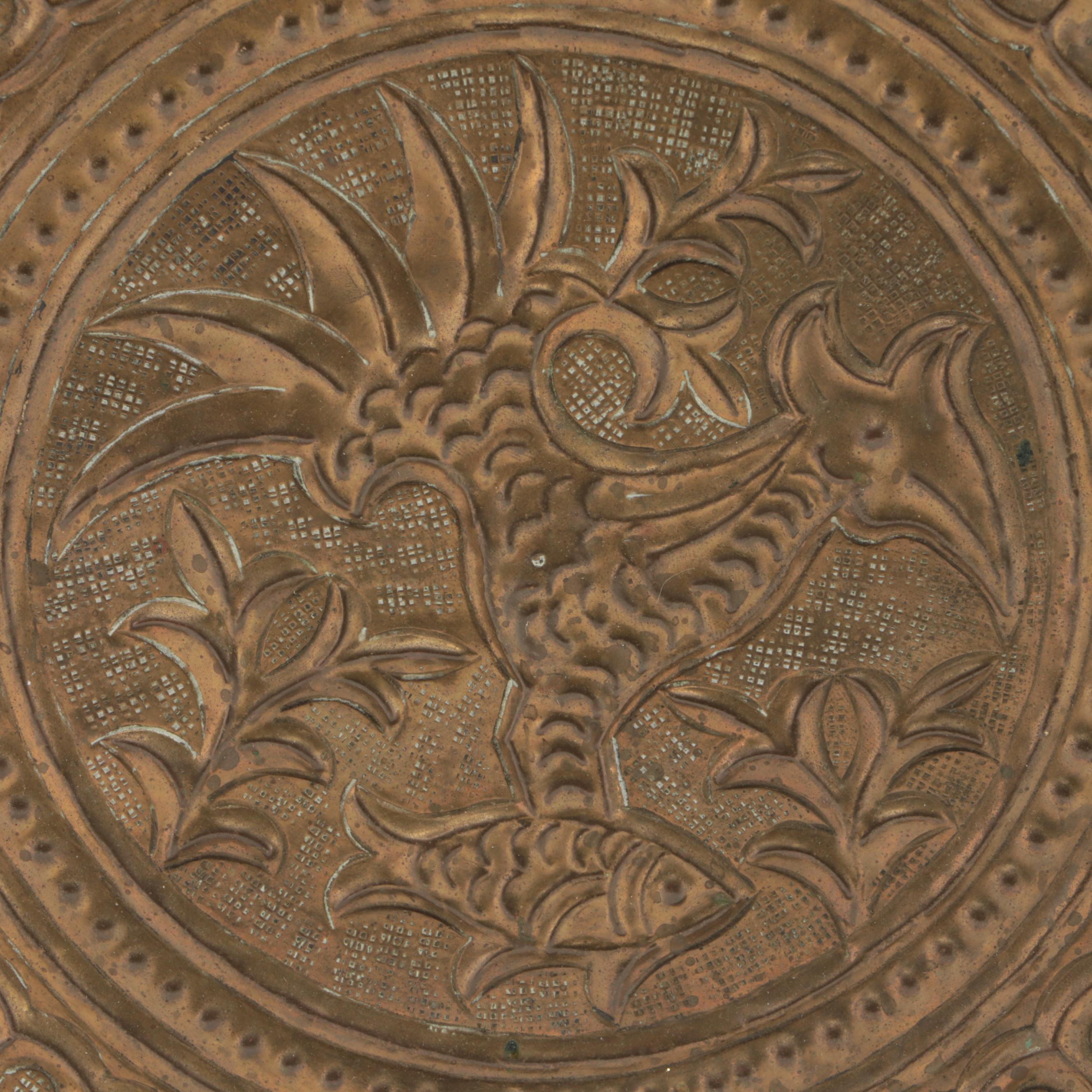 Indian Repousséd Brass Round Wall Platter