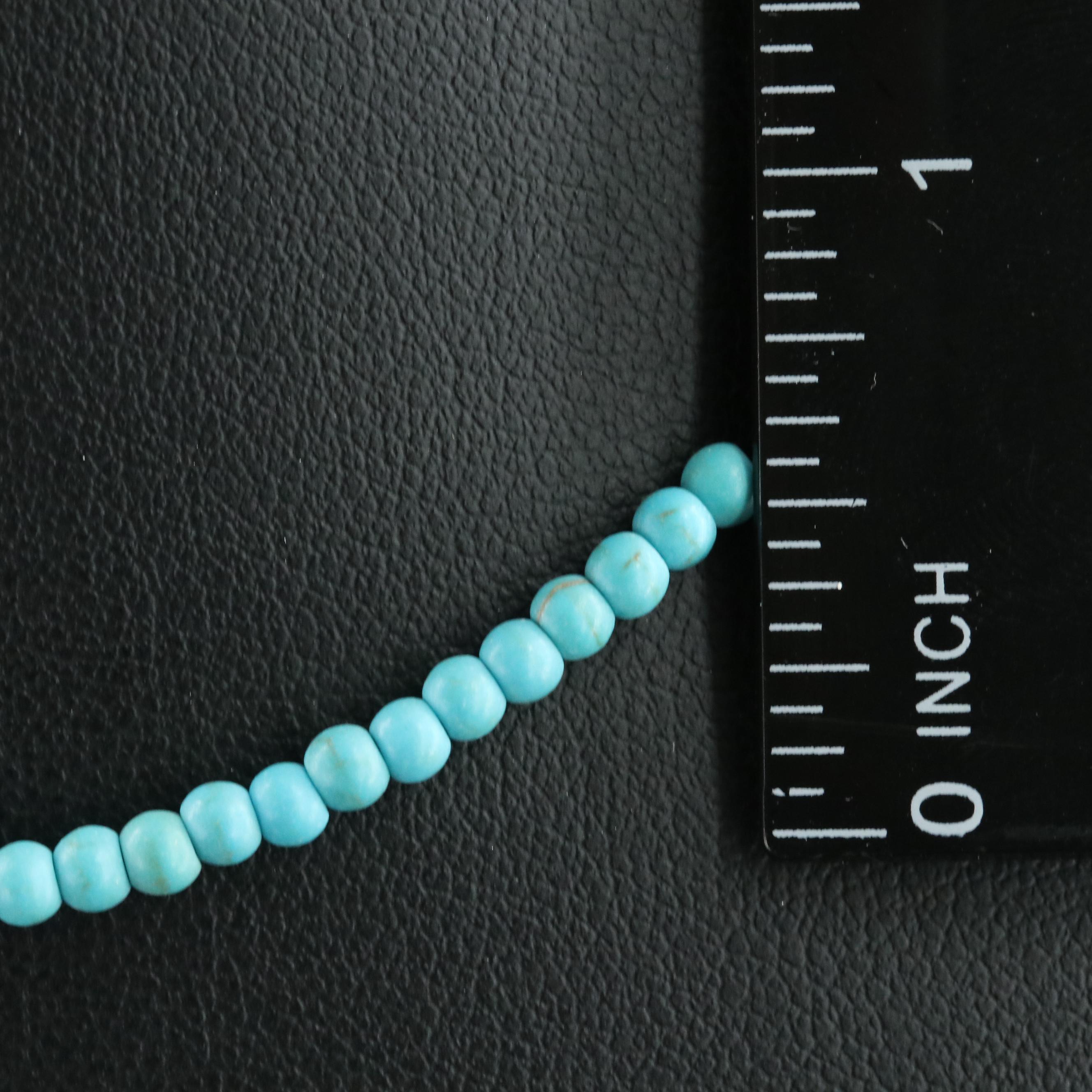 Turquoise Beaded Necklace with 14K Clasp