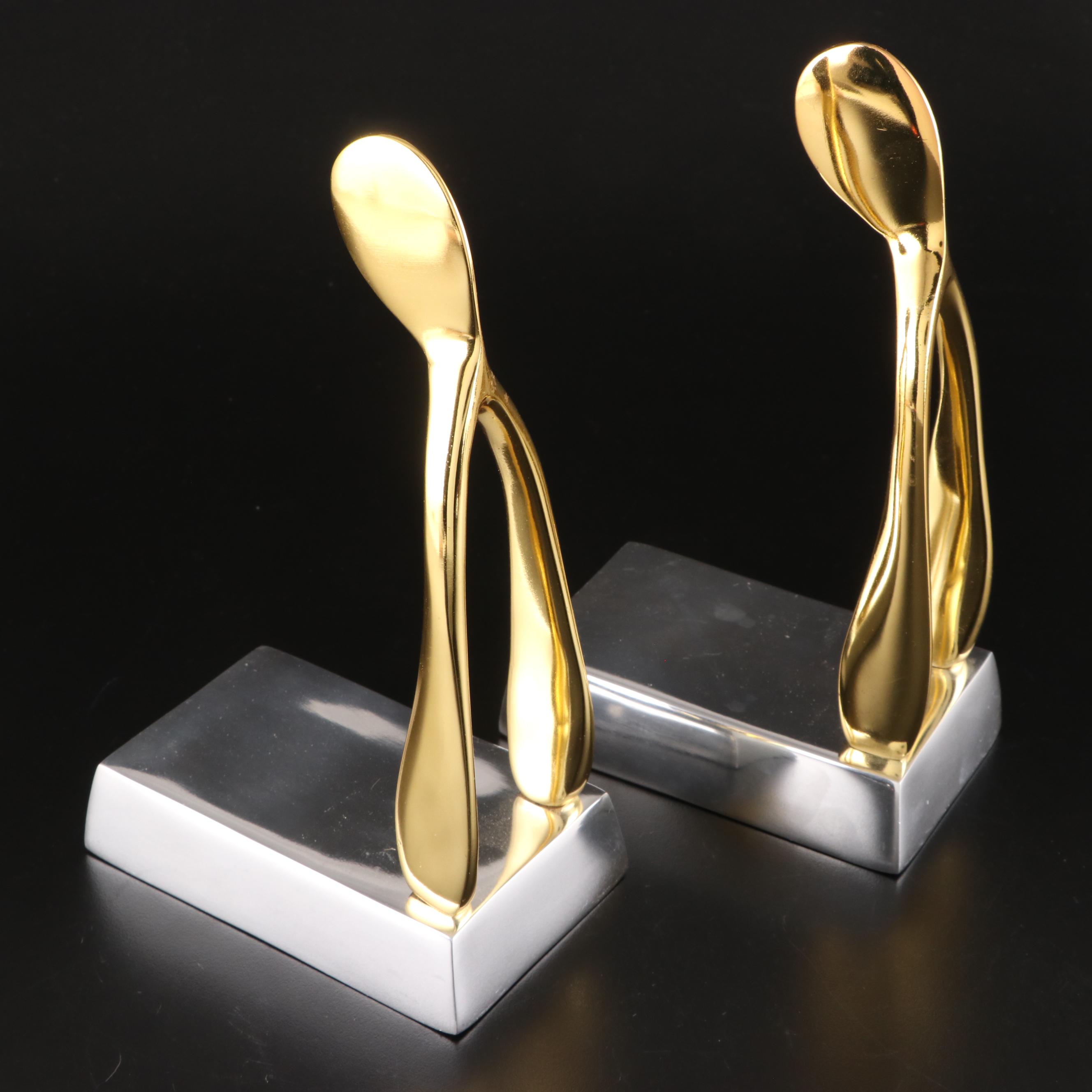 Nima Oberoi-Lunares Wishbone Bookends with Pyramid Bank