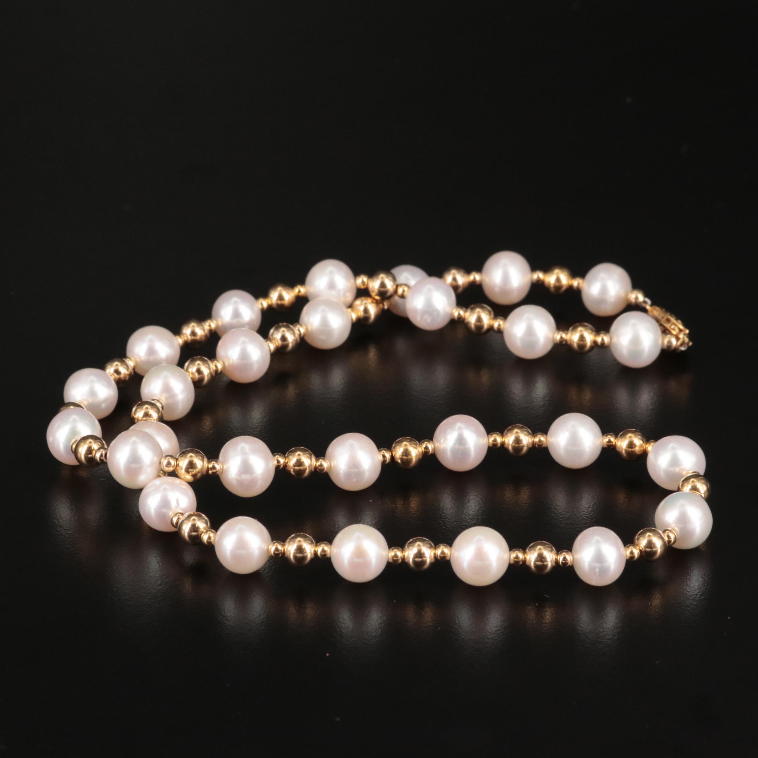 Sterling Bead and Pearl Necklace