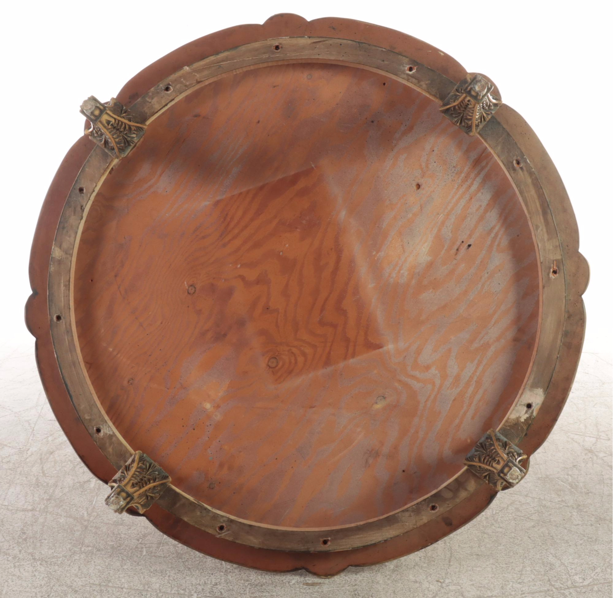 Rococo Style Carved Wood Round Coffee Table