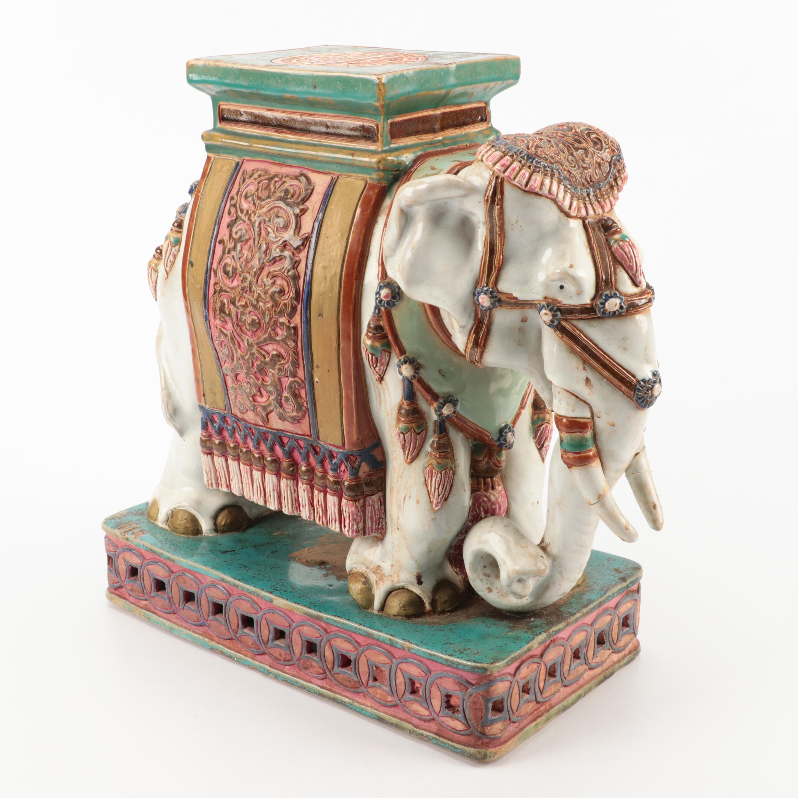 Chinese Style Ceramic Elephant Garden Seat