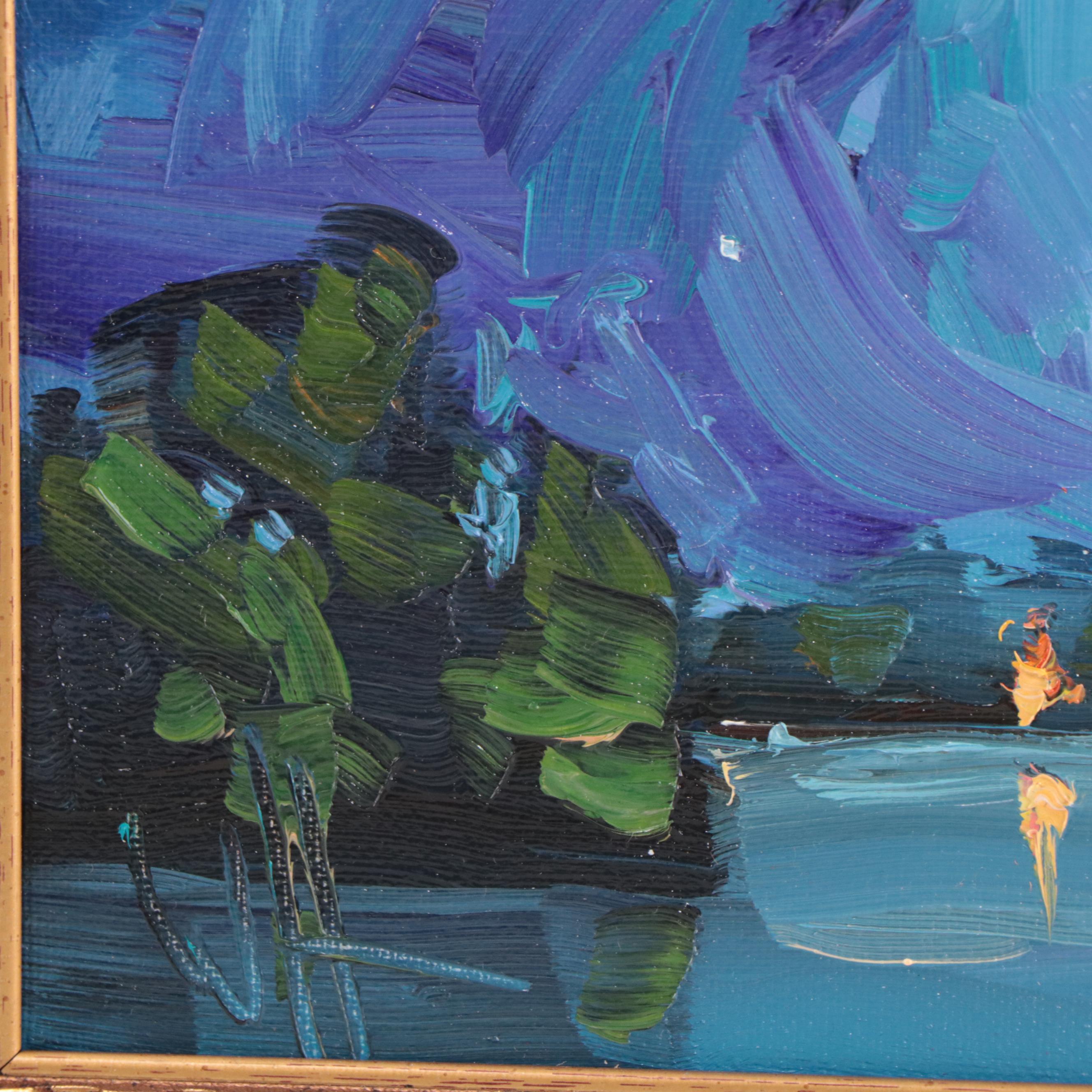 William Hawkins Nocturne Landscape Oil Painting, 2023