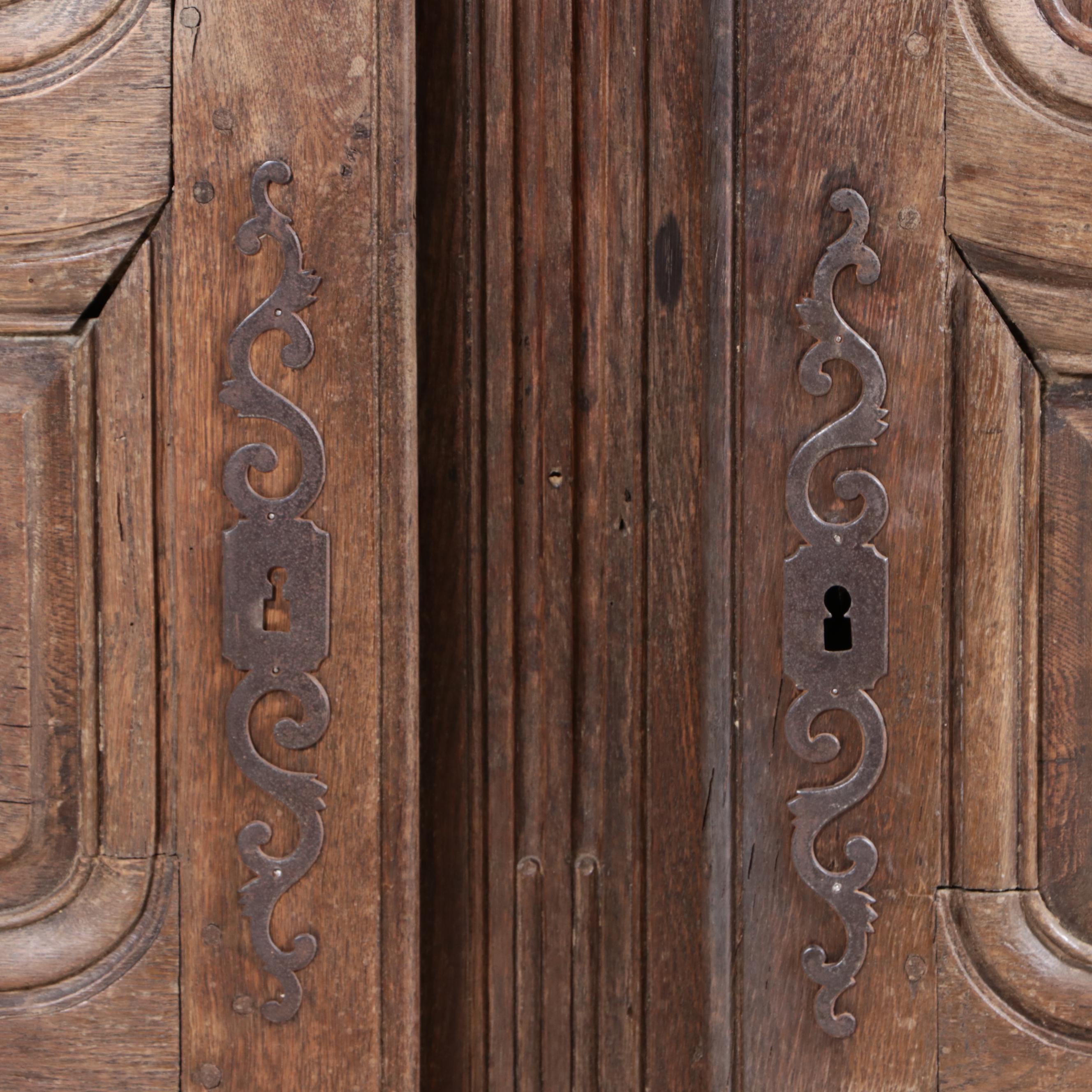 French Provincial Oak Armoire, 19th Century