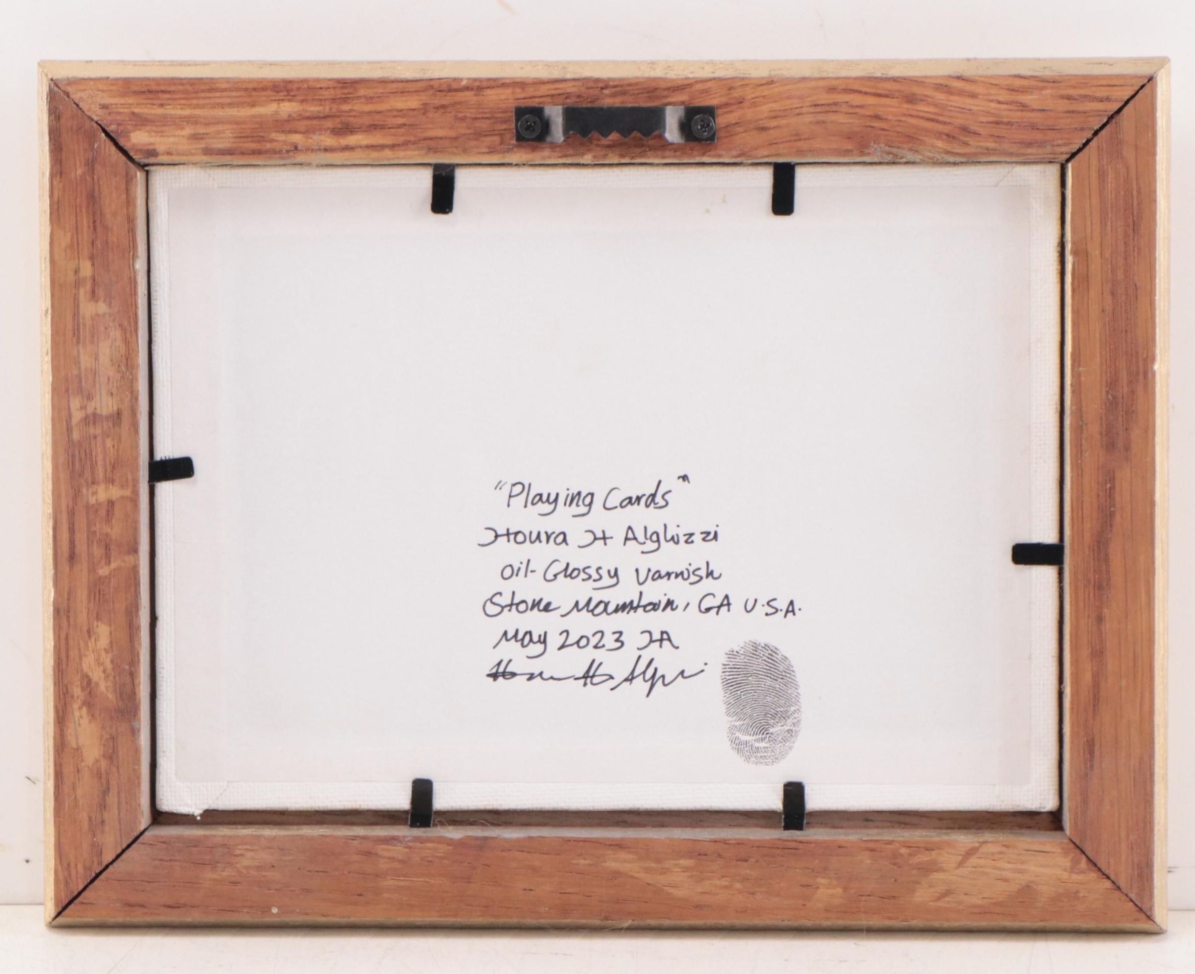 Houra H Alghizzi Oil Painting "Playing Cards," 2023