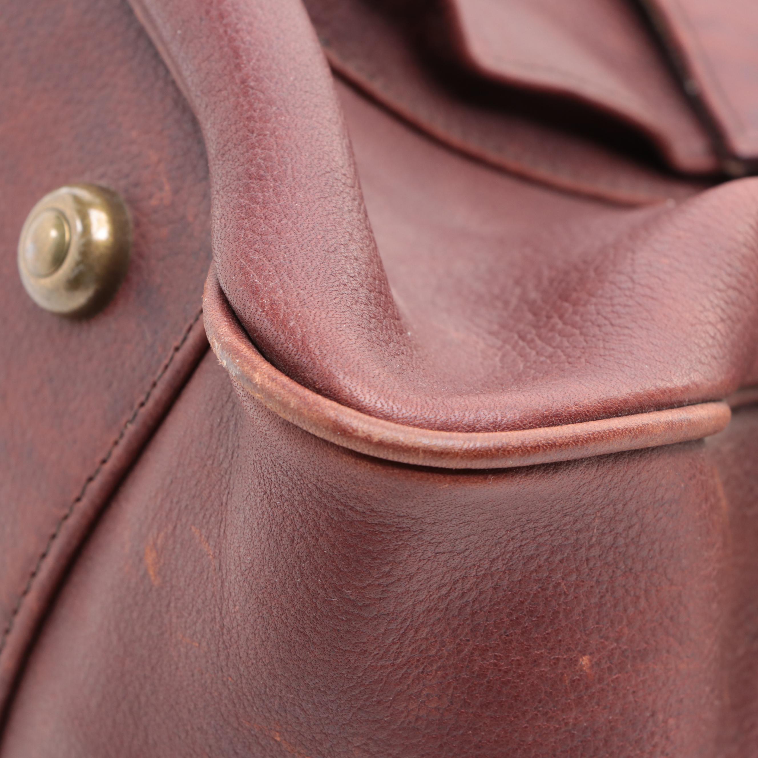 Barbour Tote in Grained Leather with Plaid Lining