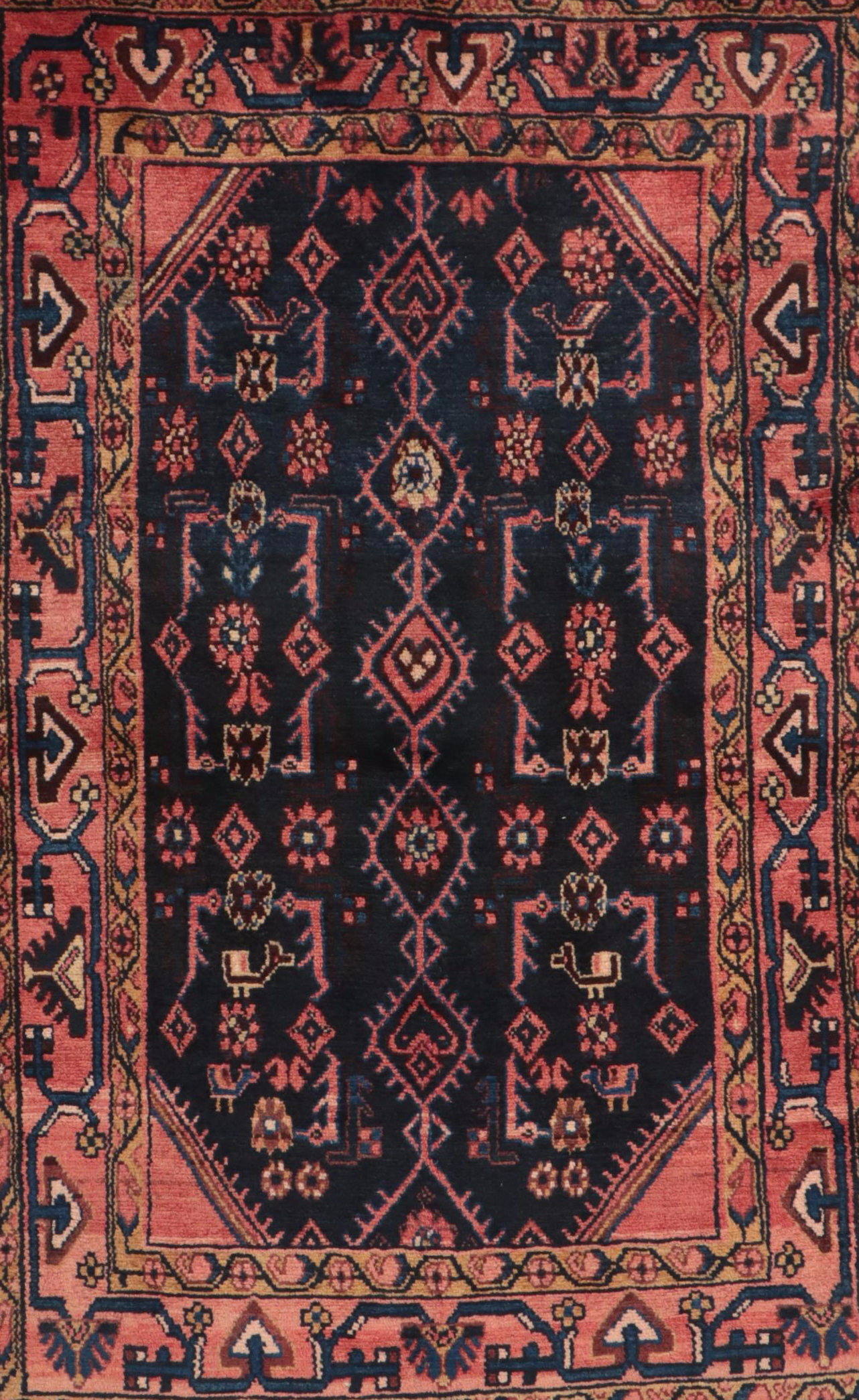 3'8 x 5'7 Hand-Knotted Persian Hamadan Area Rug