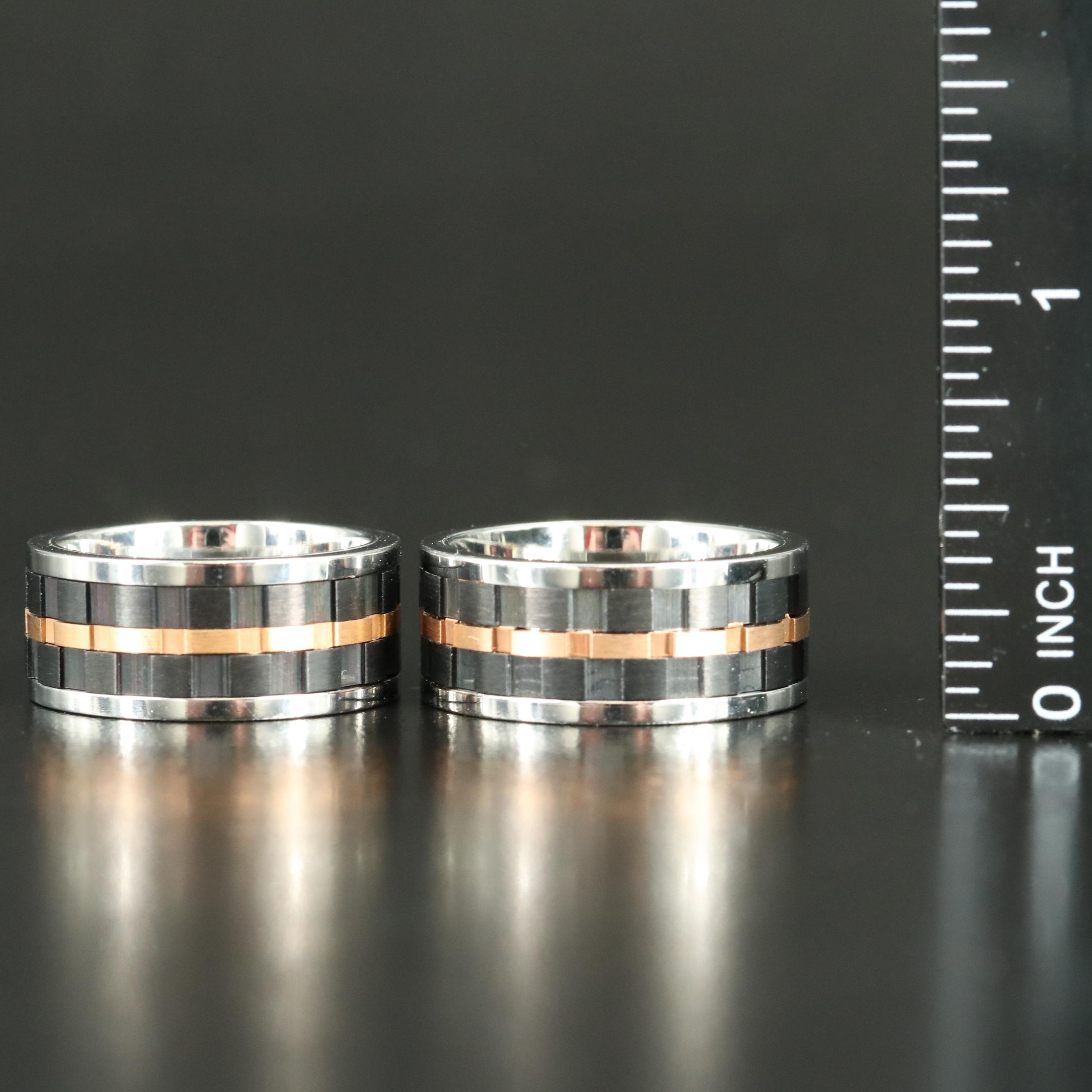 Inox Jewelry Grooved Spinner Rings