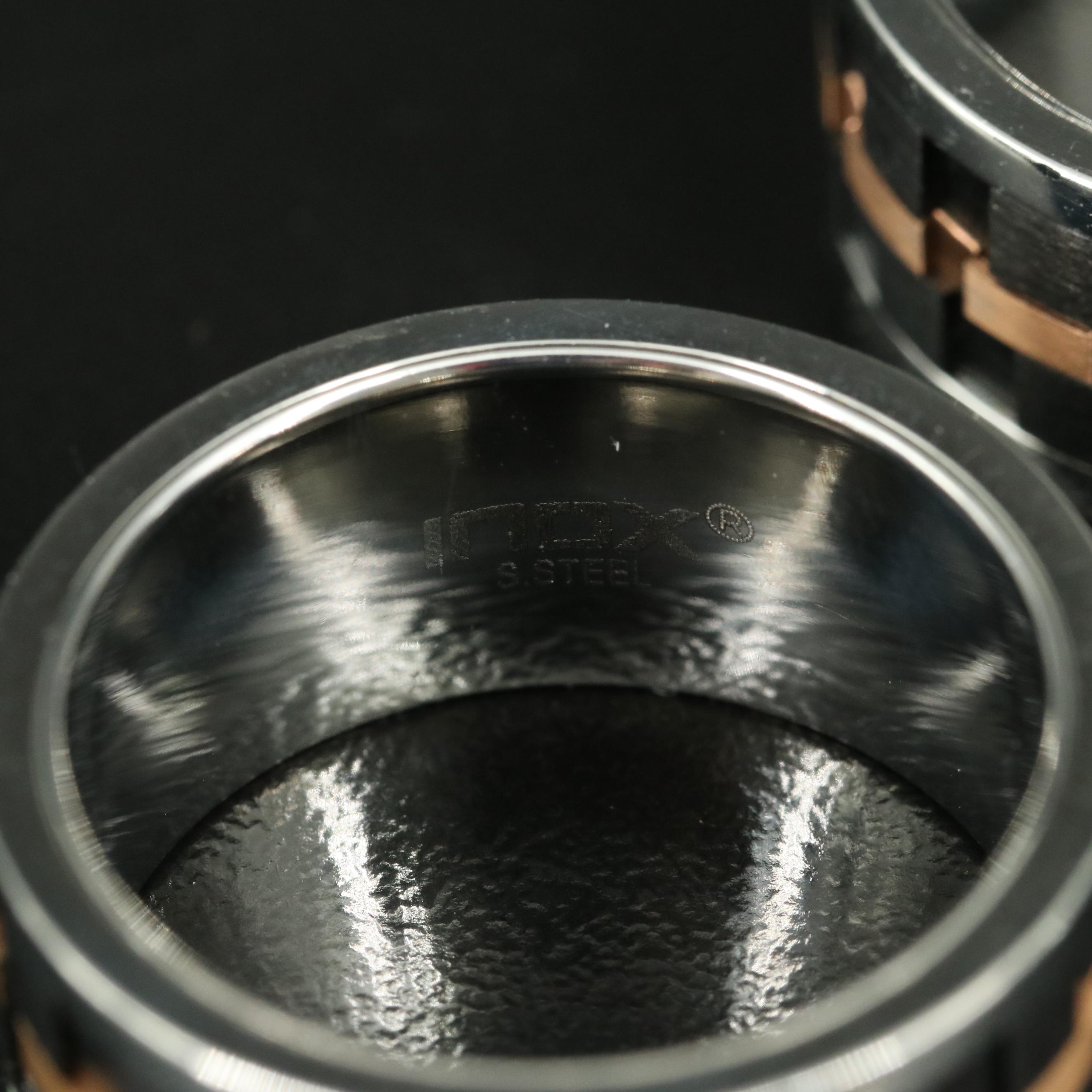 Inox Jewelry Grooved Spinner Rings