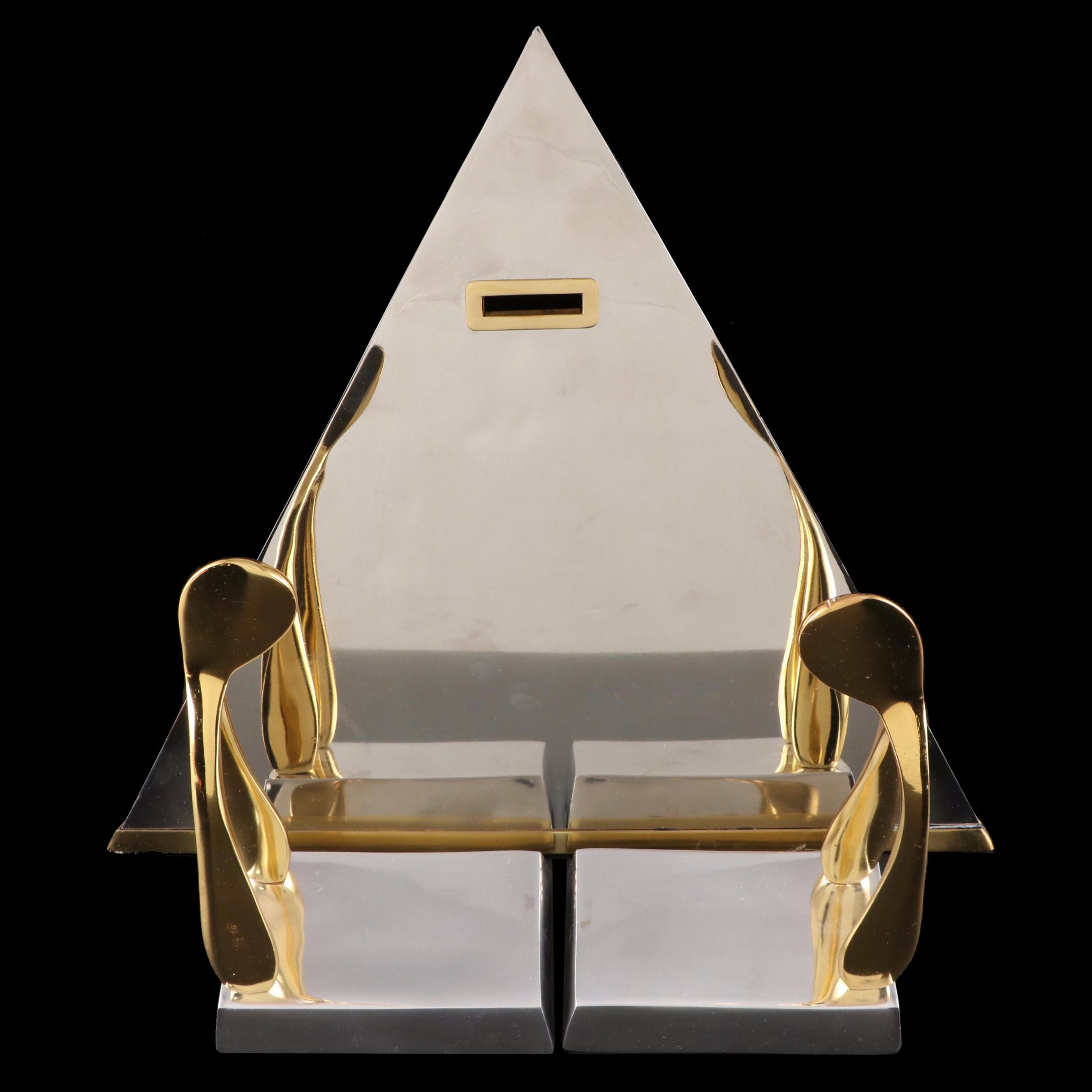 Nima Oberoi-Lunares Wishbone Bookends with Pyramid Bank