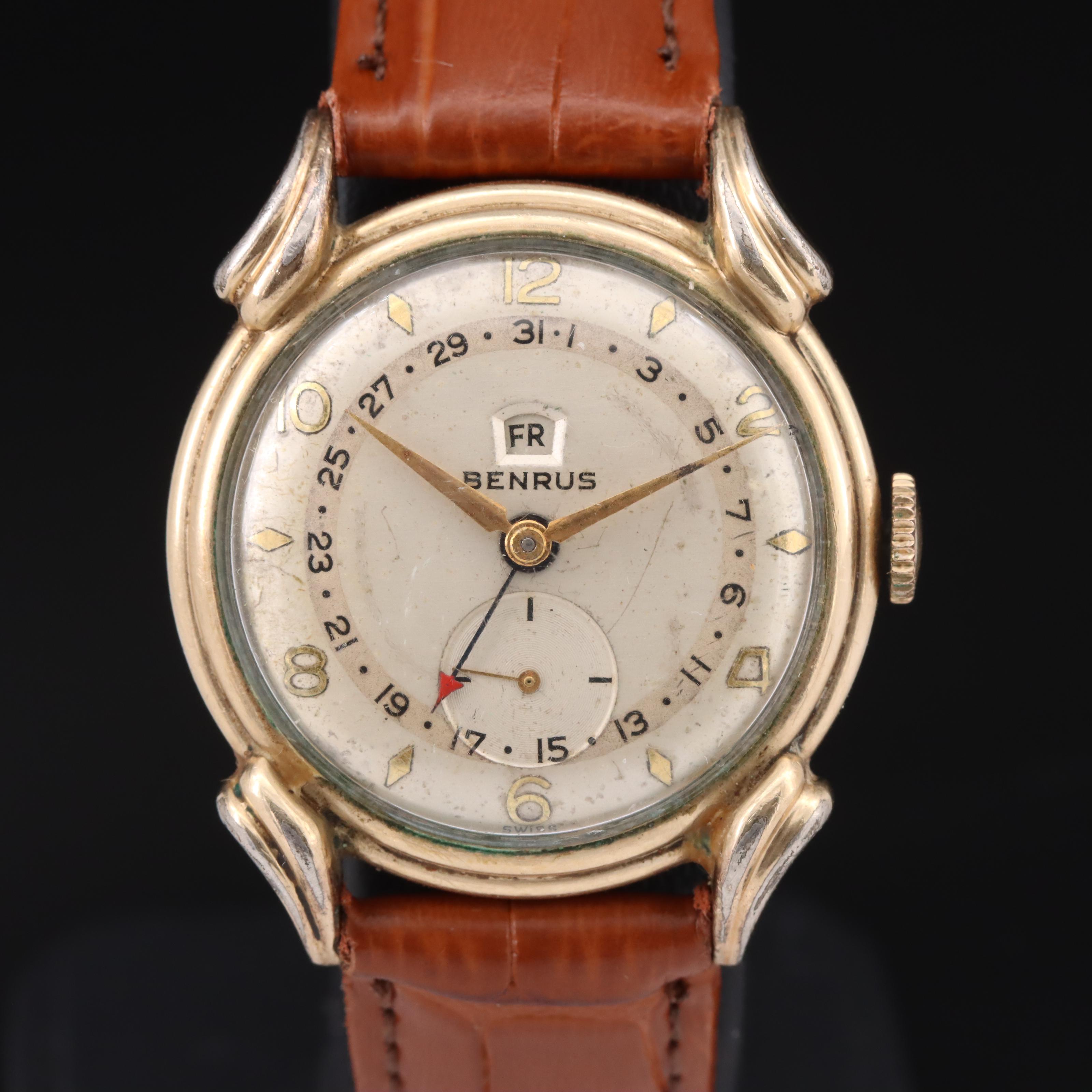 Vintage Benrus Day-Date Stem Wind Watch