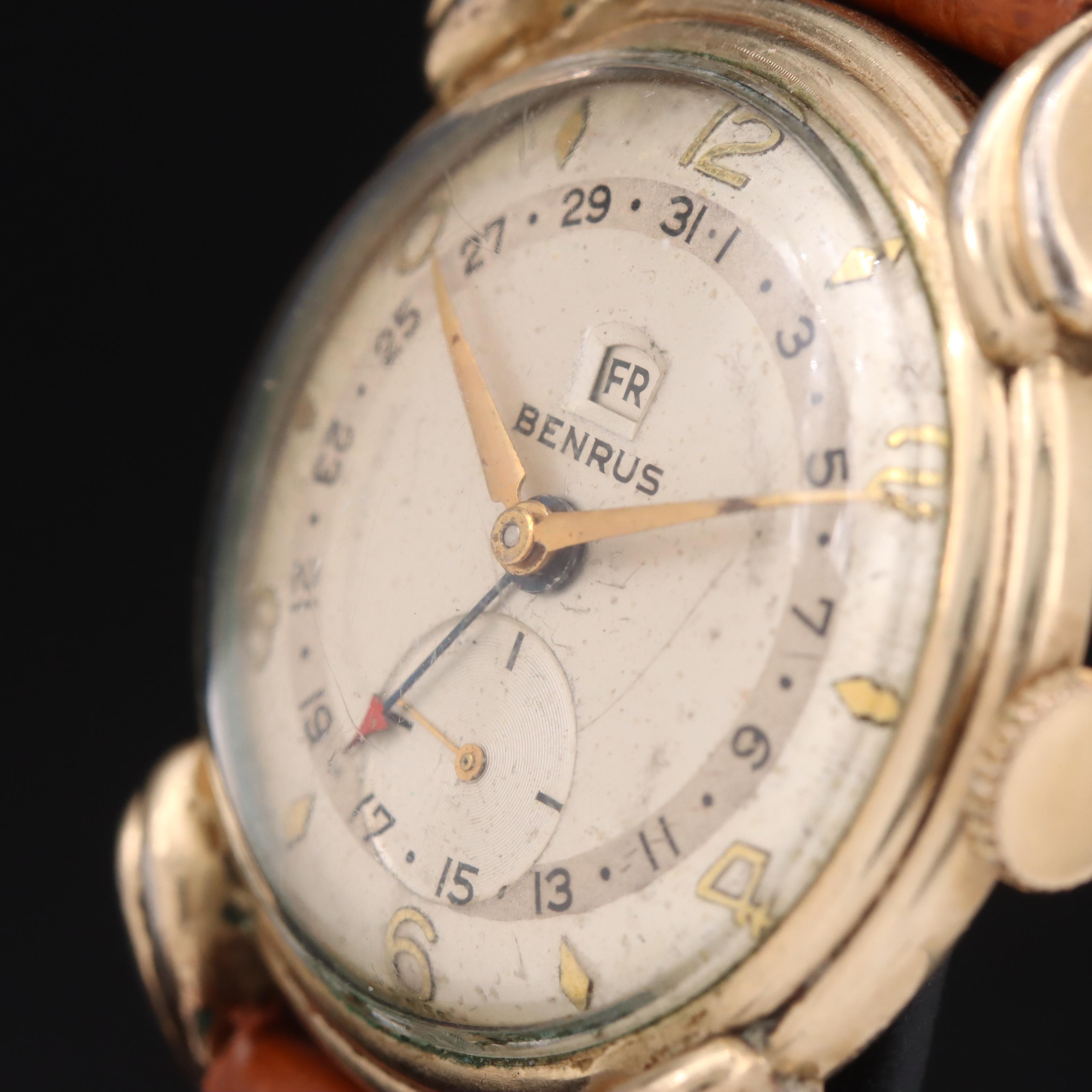 Vintage Benrus Day-Date Stem Wind Watch