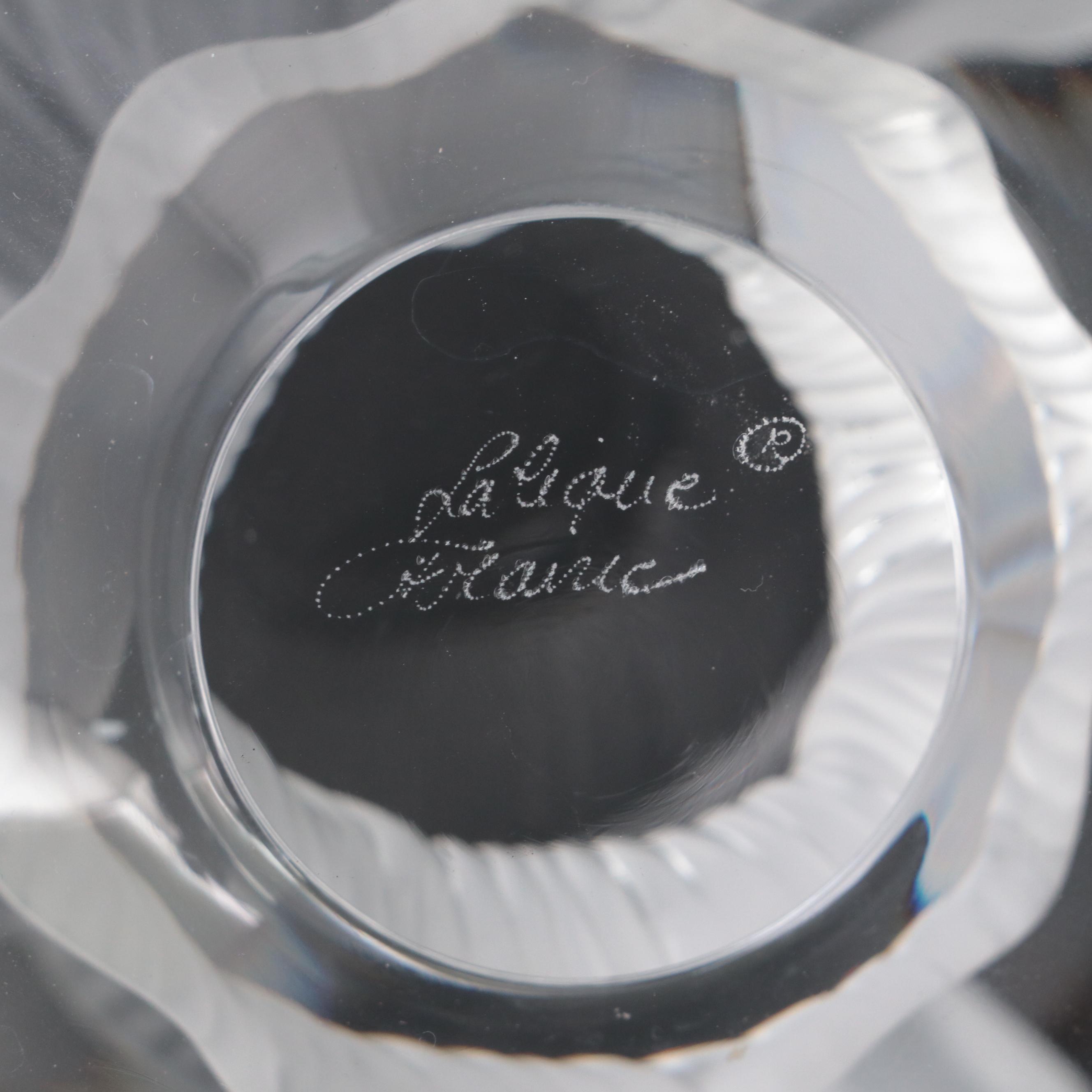 Lalique "Baghera" Frosted and Clear Crystal Footed Flower Vase