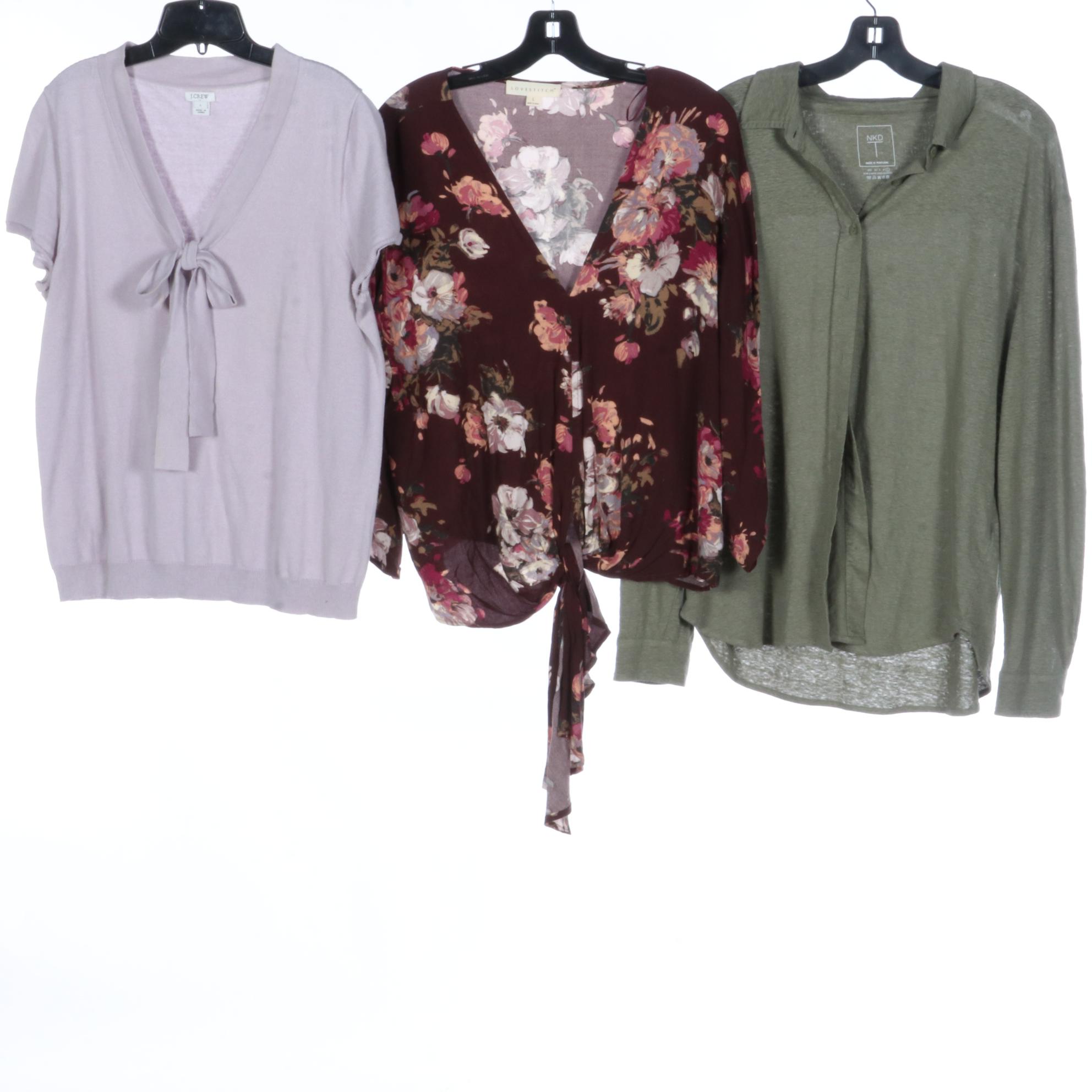 Assorted Casual Tops Including INC, Lovestitch, J. Crew, and More