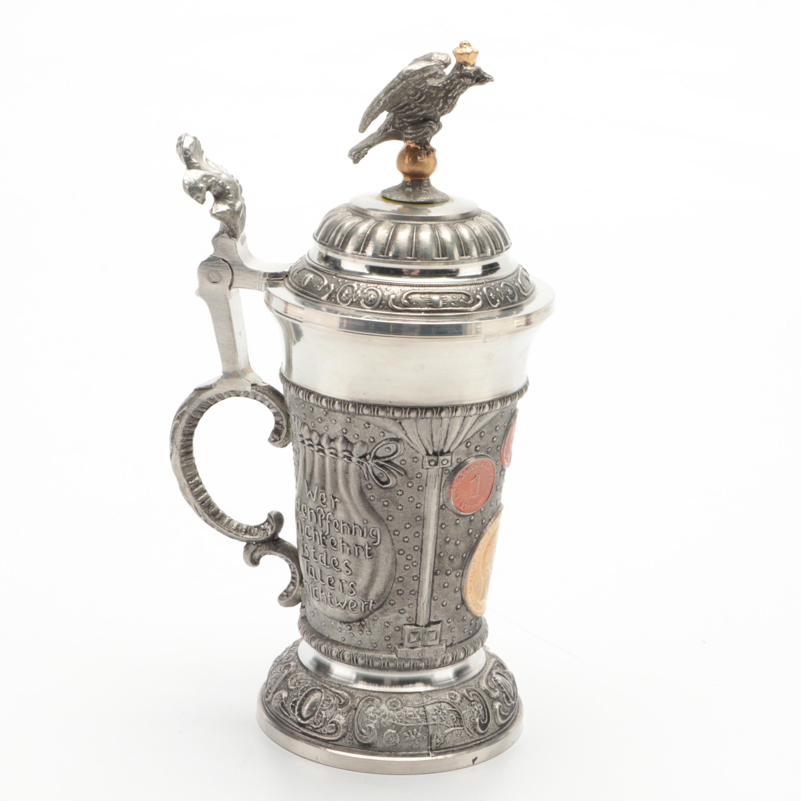 SKS Tin Beer Stein With Other German Tin Beer Stein