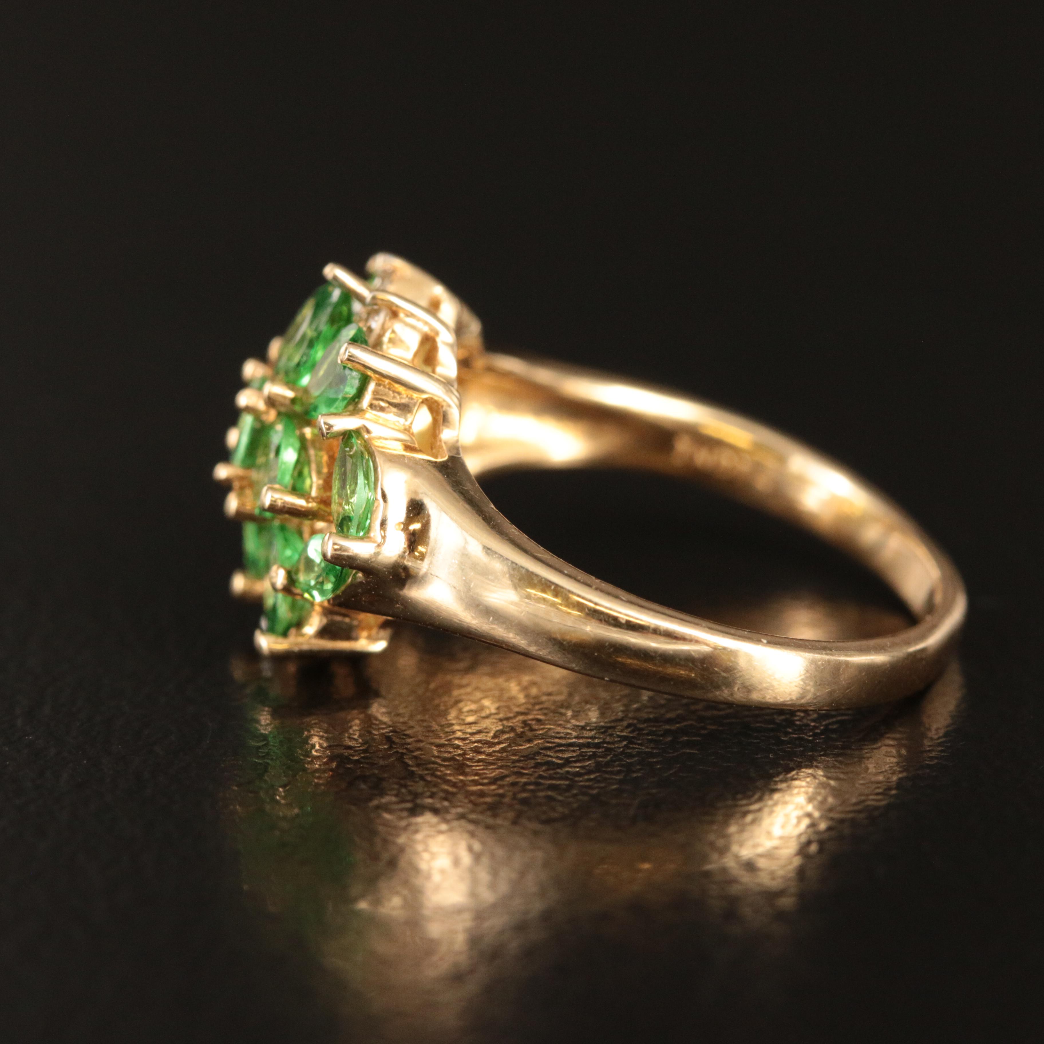 14K Diopside and Diamond Ring