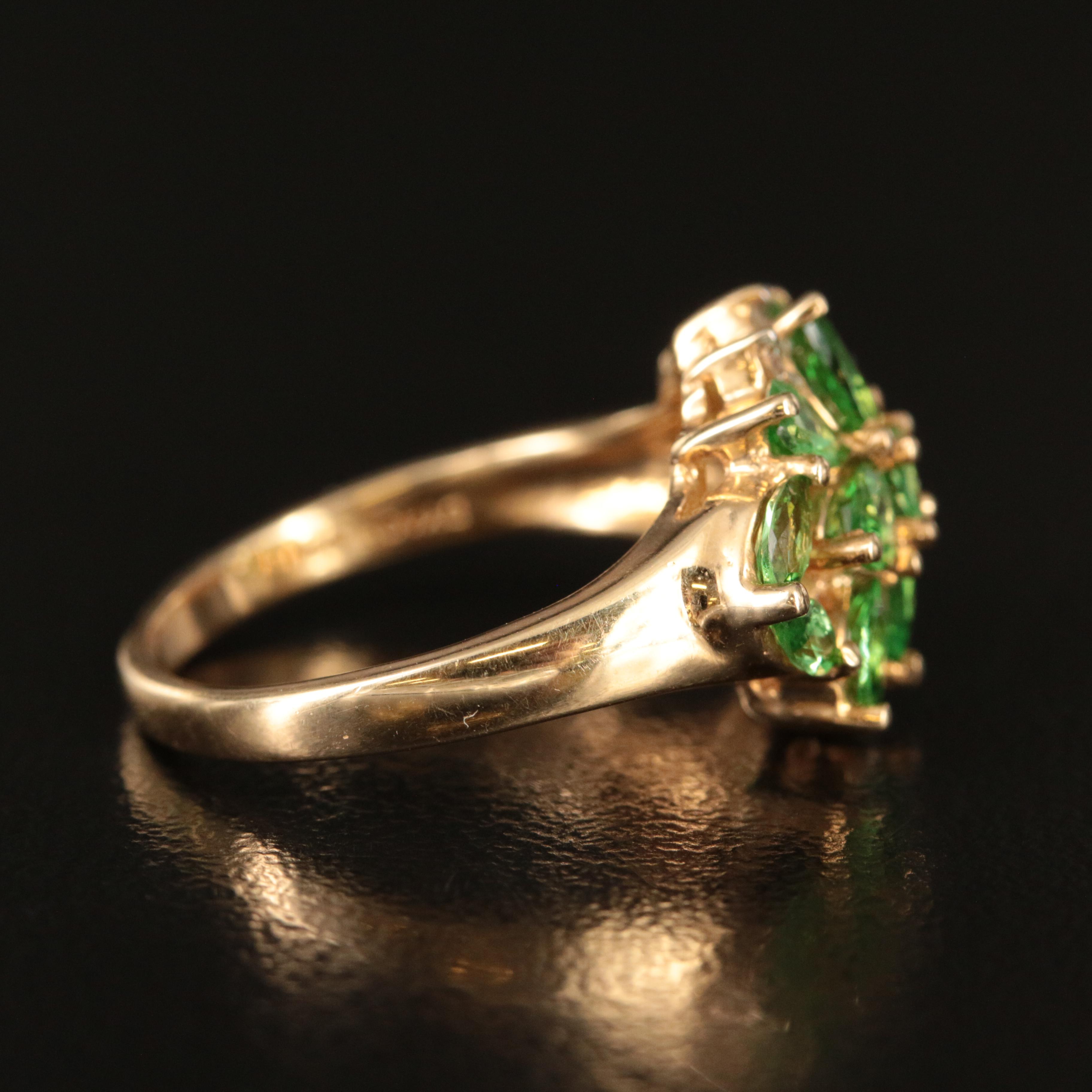 14K Diopside and Diamond Ring