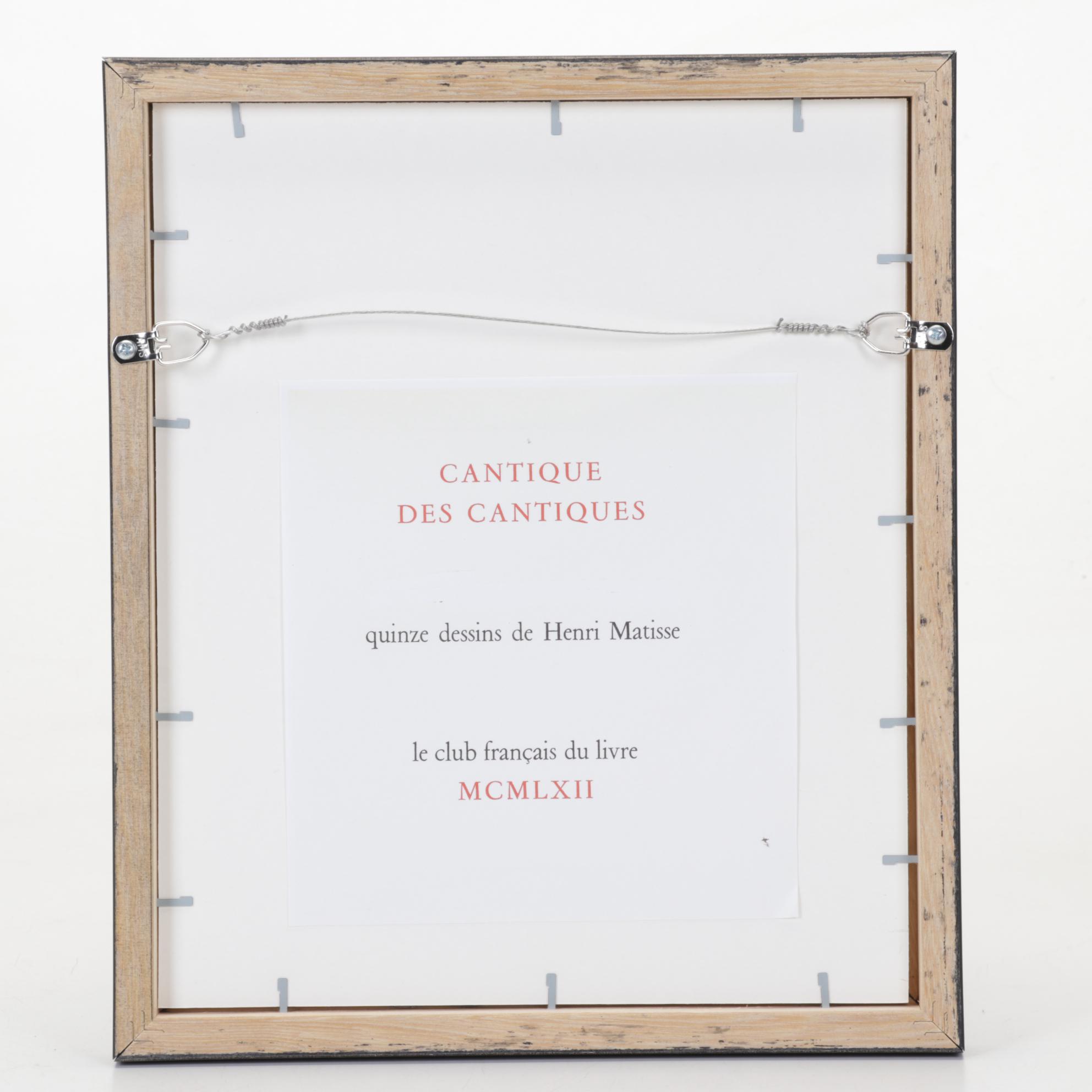 Lithograph After Henri Matisse From "Cantique des Cantiques," 1962