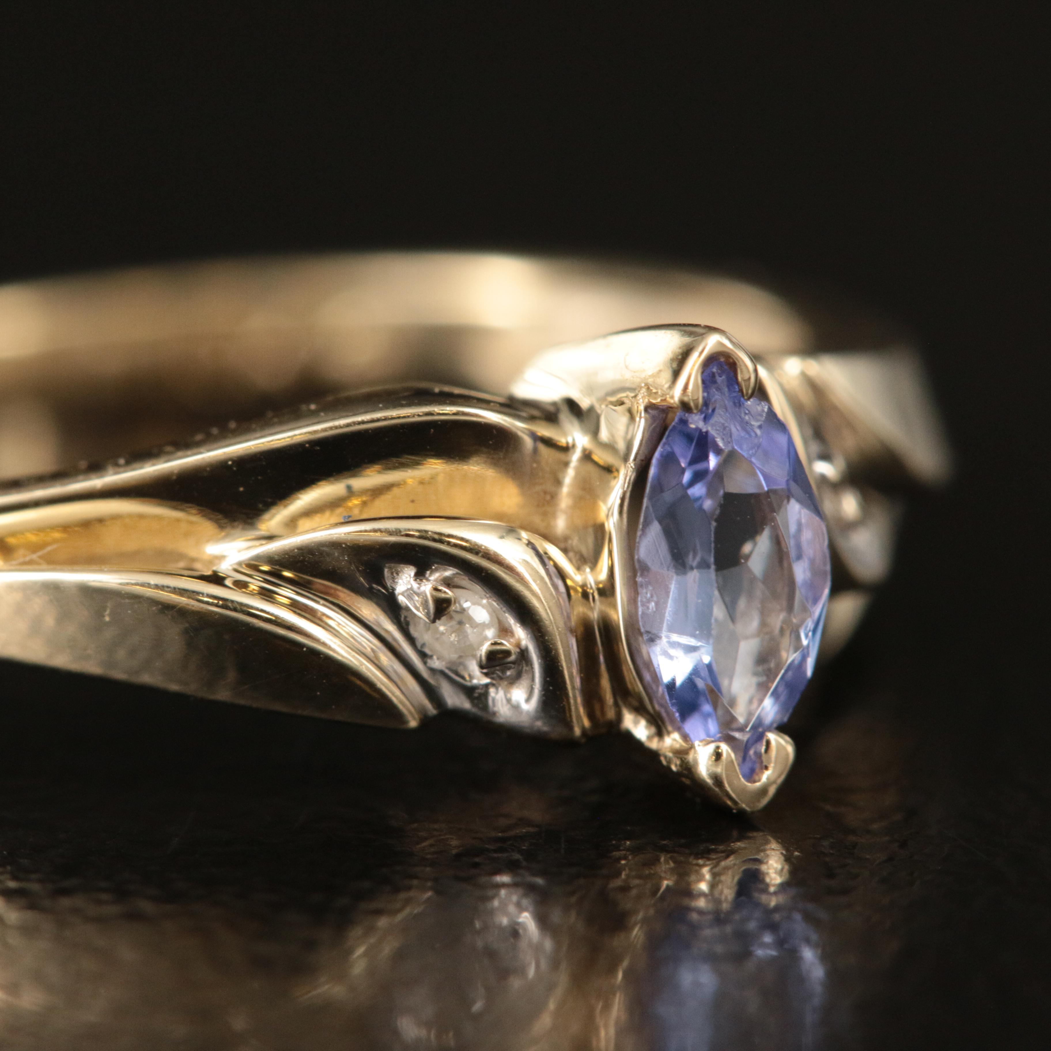 10K Tanzanite and Diamond Ring