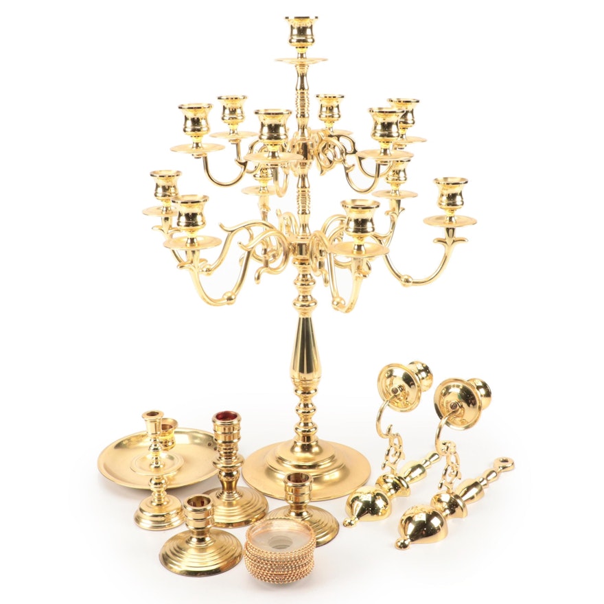 Baldwin Baroque Style Candelabra with Other Candle Holders and Sconces