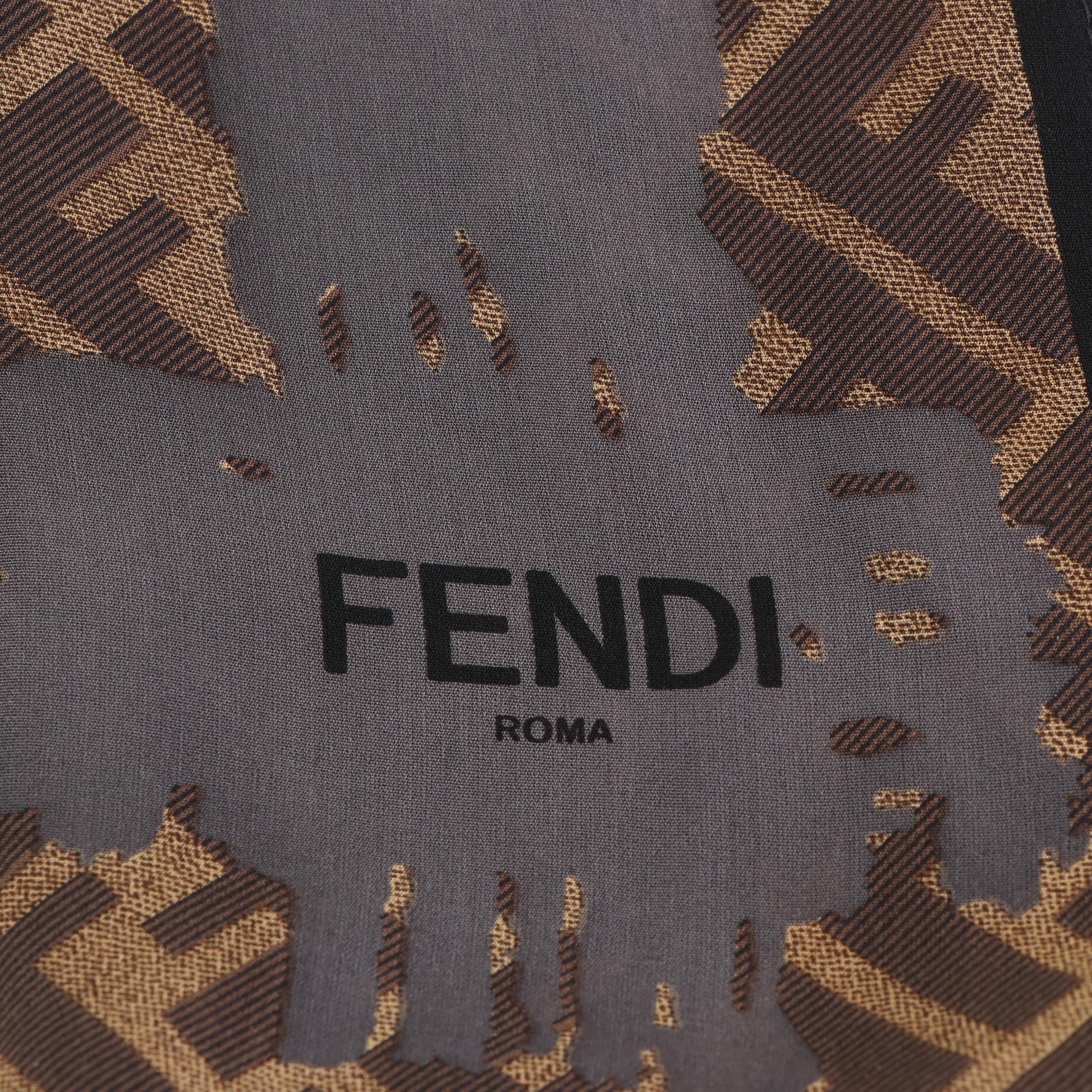 Fendi Silk Scarf in Zucca Print