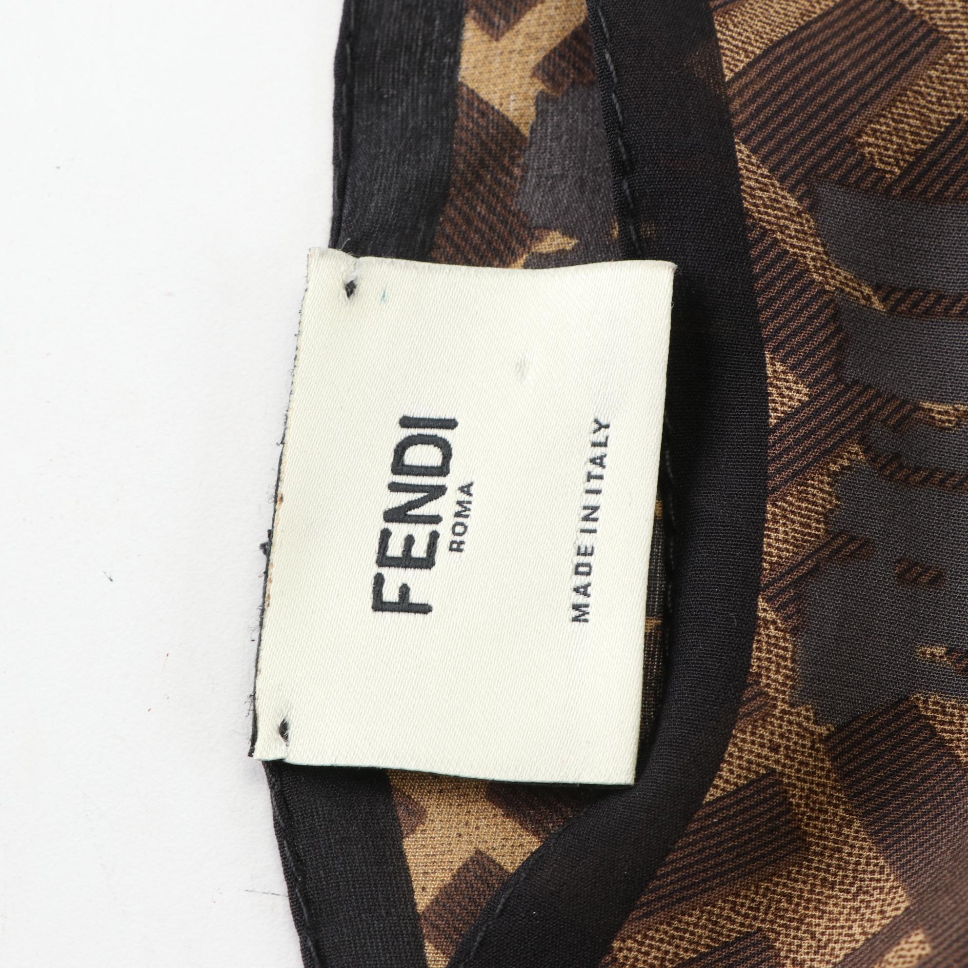 Fendi Silk Scarf in Zucca Print