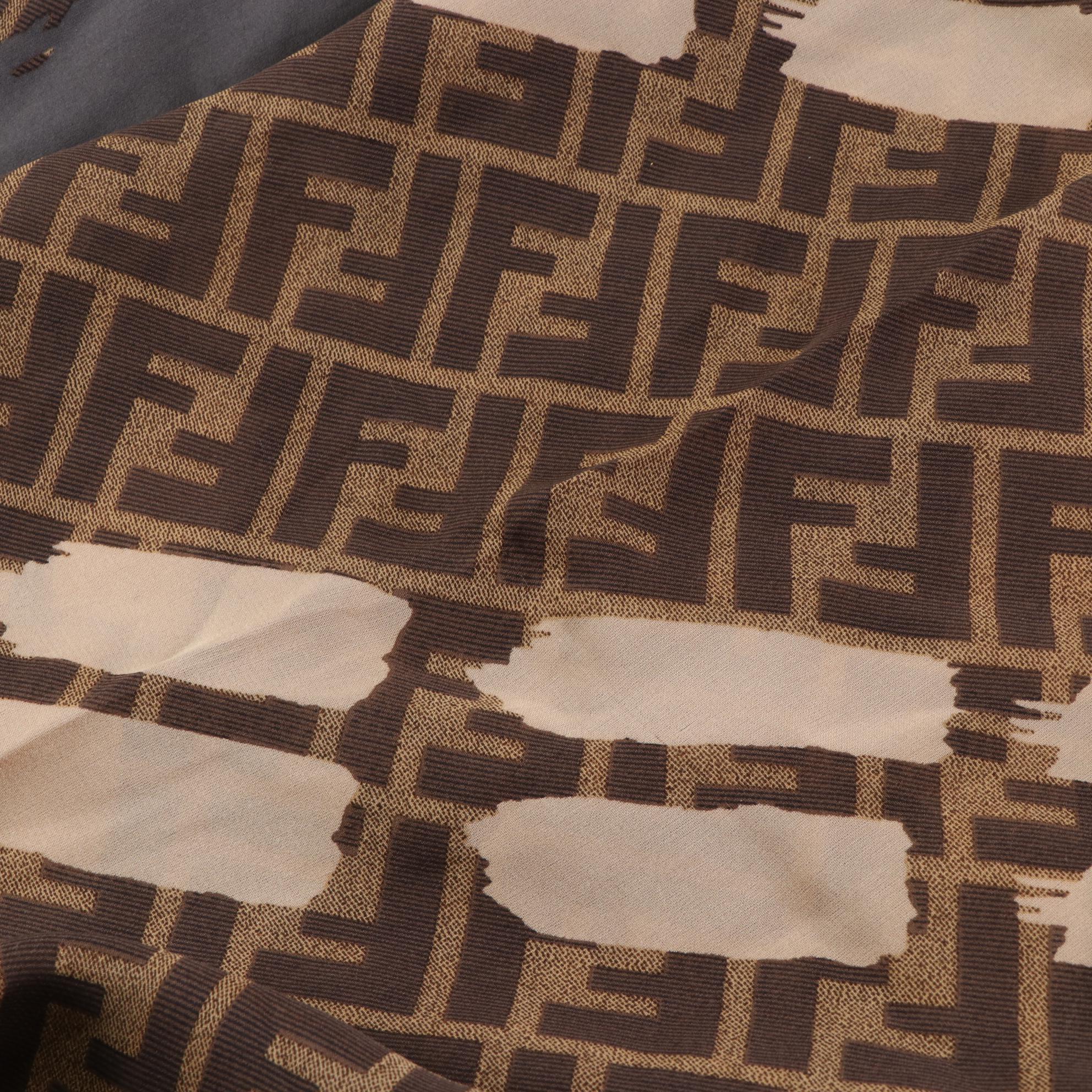 Fendi Silk Scarf in Zucca Print