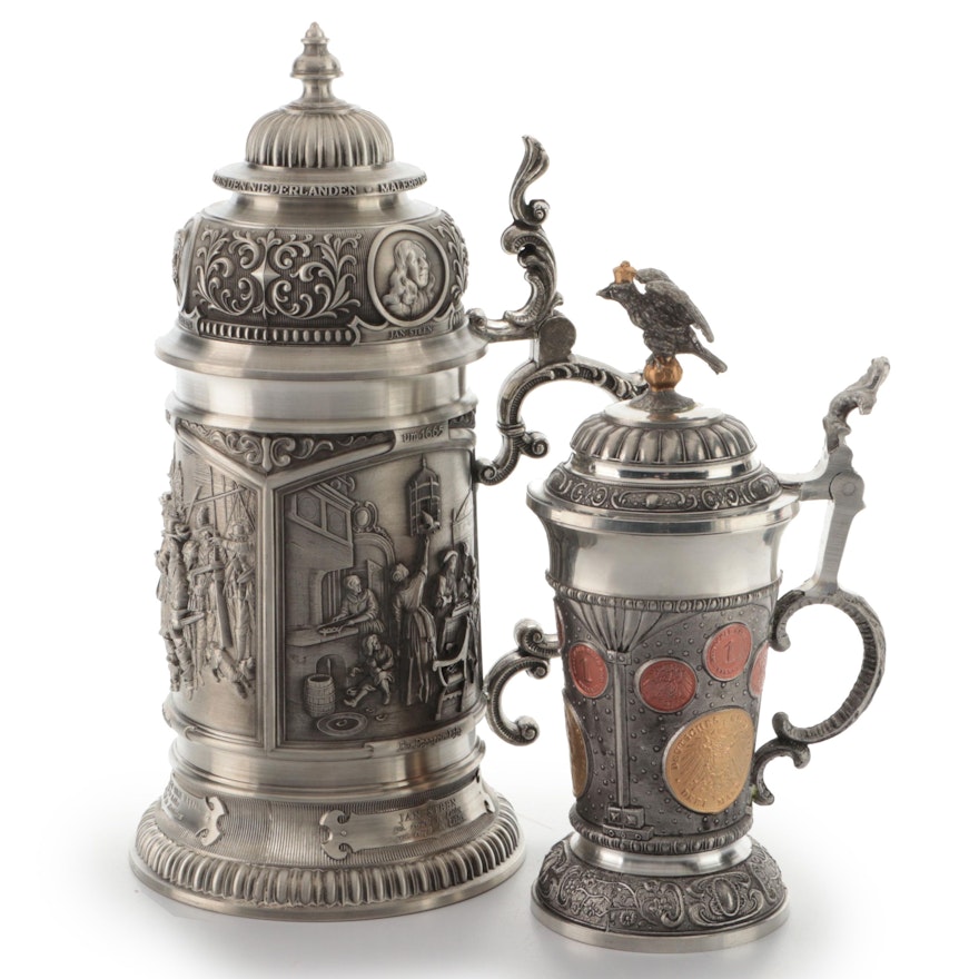 SKS Tin Beer Stein With Other German Tin Beer Stein